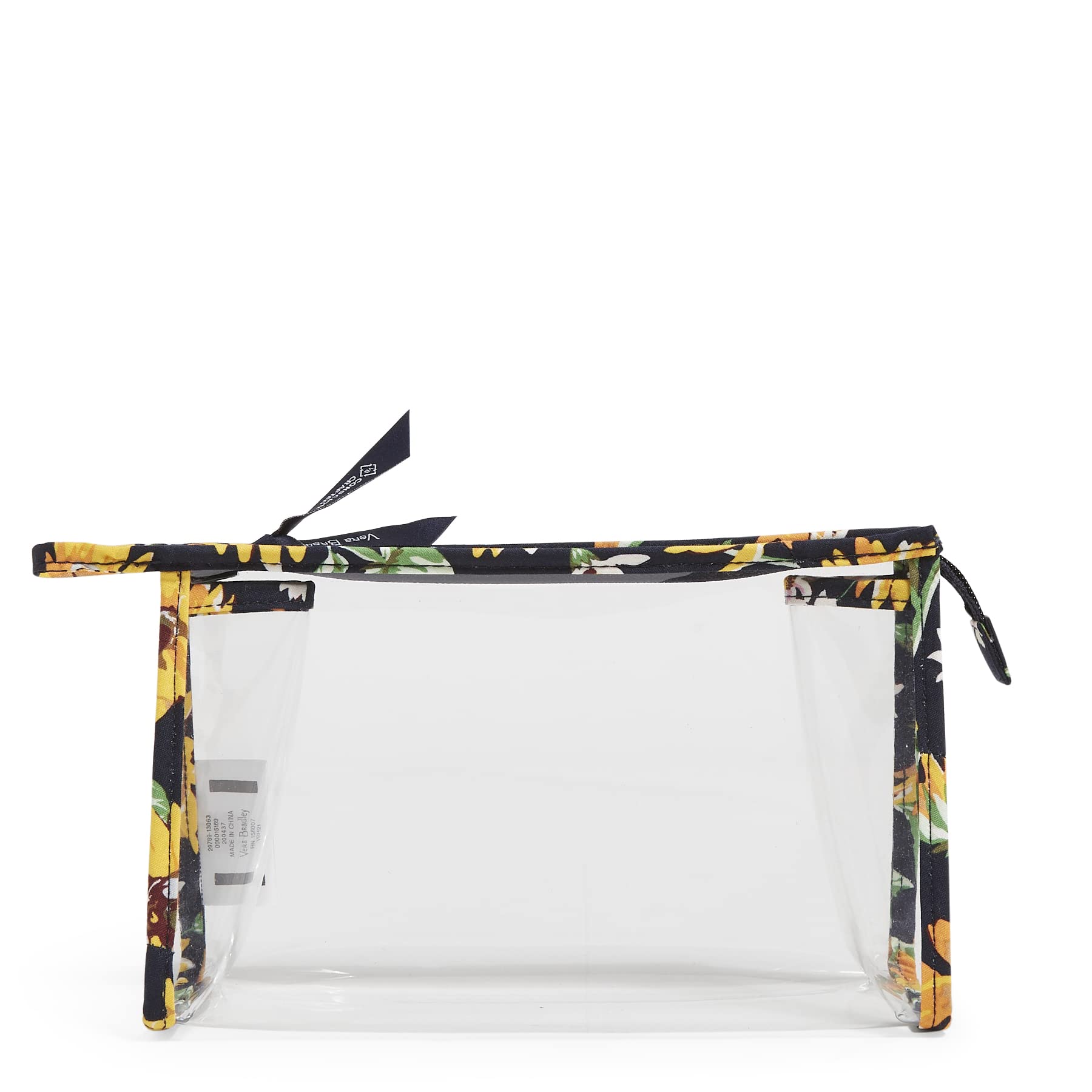 Vera Bradley Women's Clear Trapeze Cosmetic Makeup Organizer Bag - Sunflowers