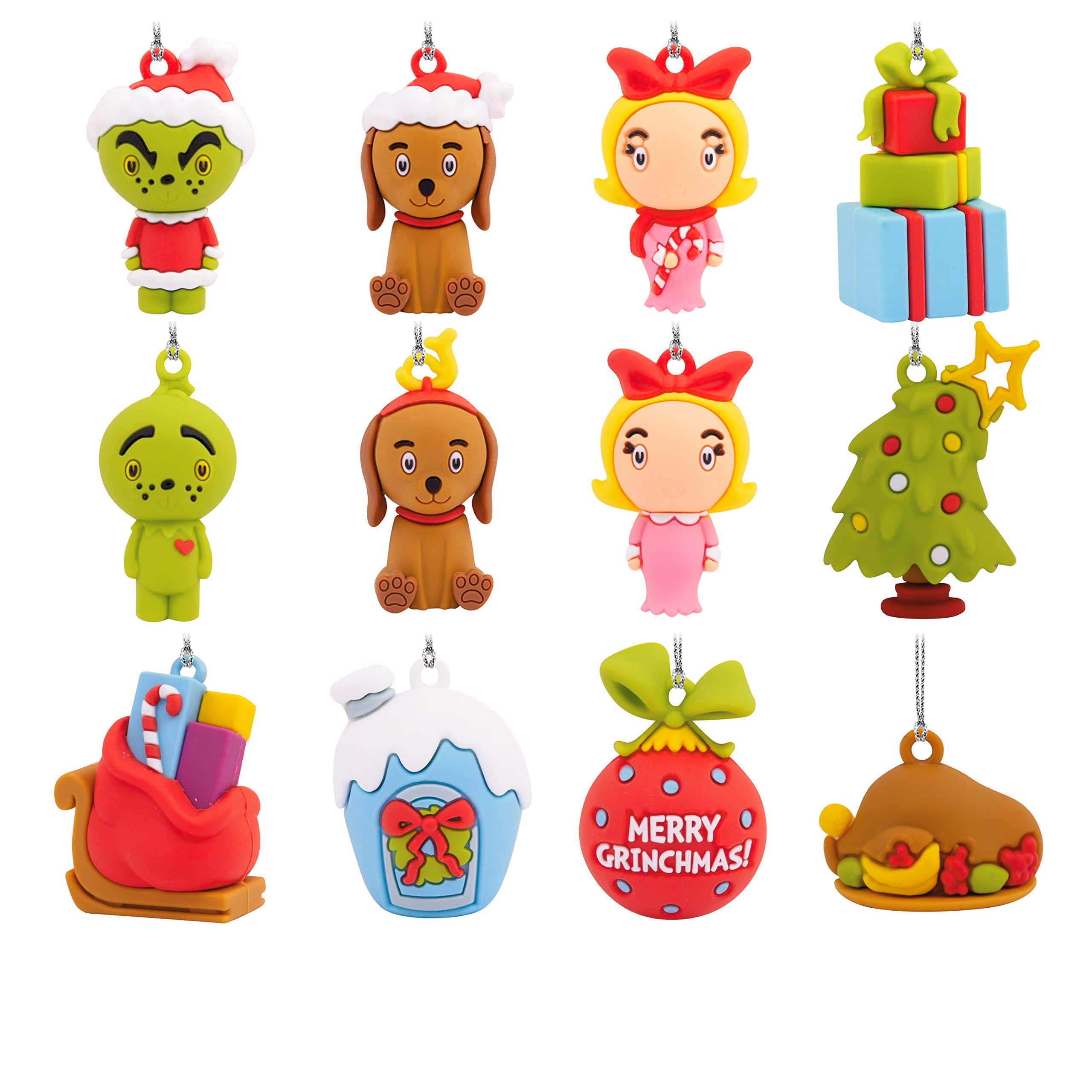 Hallmark Dr. Seuss The Grinch 12-Day Countdown Calendar Mini Ornament Set