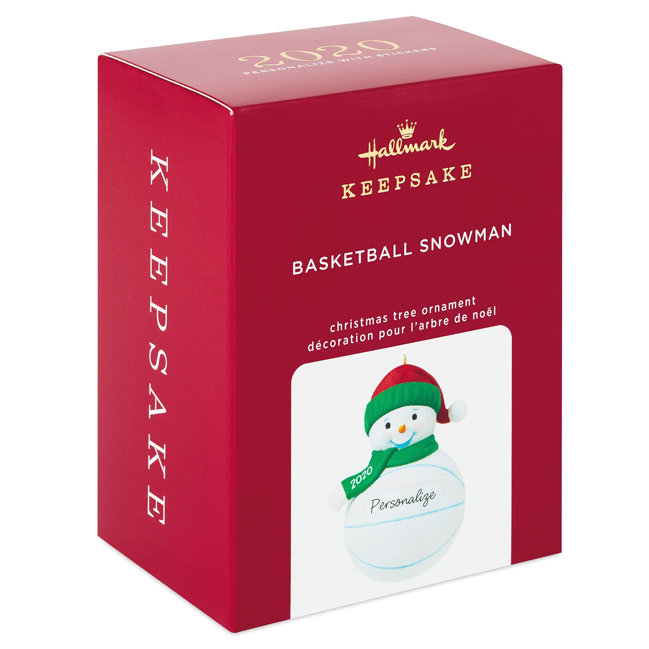 Hallmark Keepsake Christmas Ornament 2020 Year-Dated, Basketball Snowman, DIY Personalized (1299QGO1794)