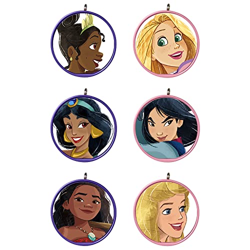 Hallmark Keepsake Miniature Plastic, Christmas Ornament 2022, Disney Princess, Mini Set of 6