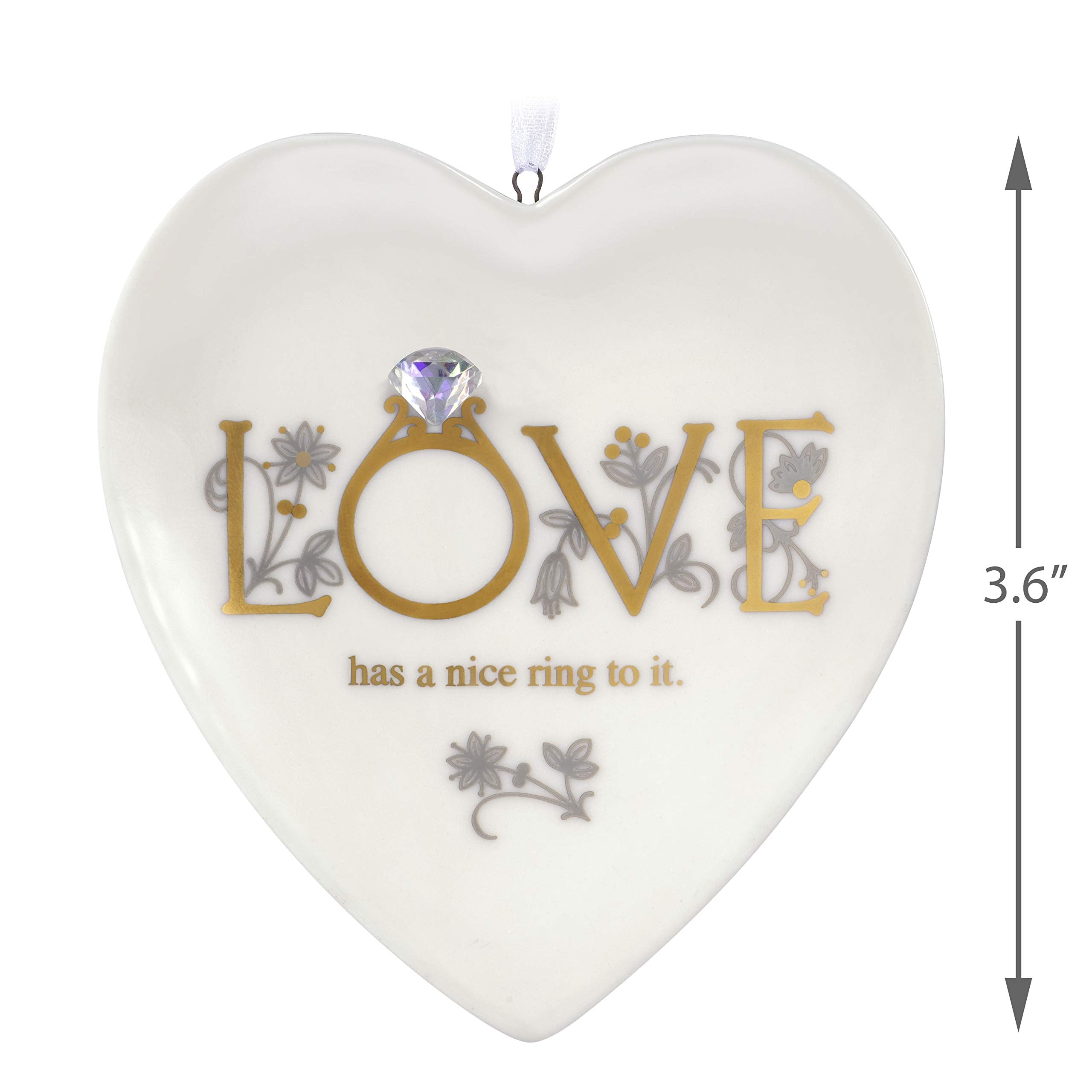 Hallmark Keepsake Christmas Ornament 2020 First Comes Love Engagement Ring Heart Porcelain