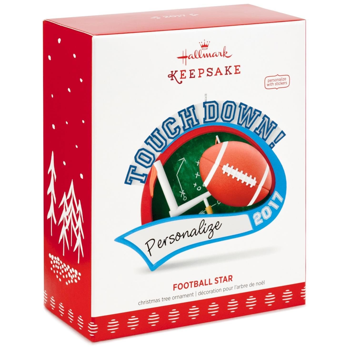 Hallmark Keepsake 2017 Football Star Personalization Dated Christmas Ornament
