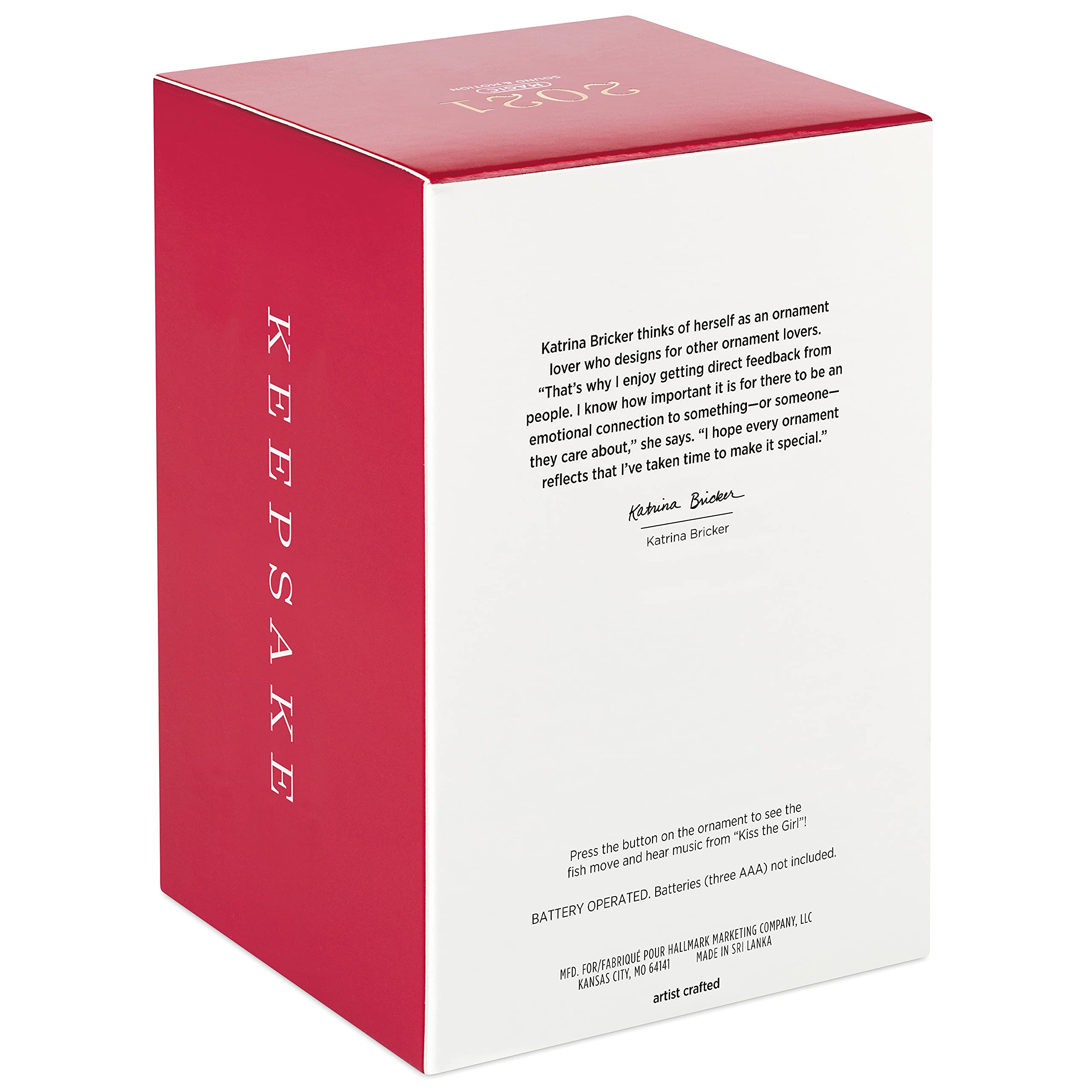 Hallmark Keepsake Christmas Ornament 2021, Disney The Little Mermaid Kiss The Girl, Musical with Motion