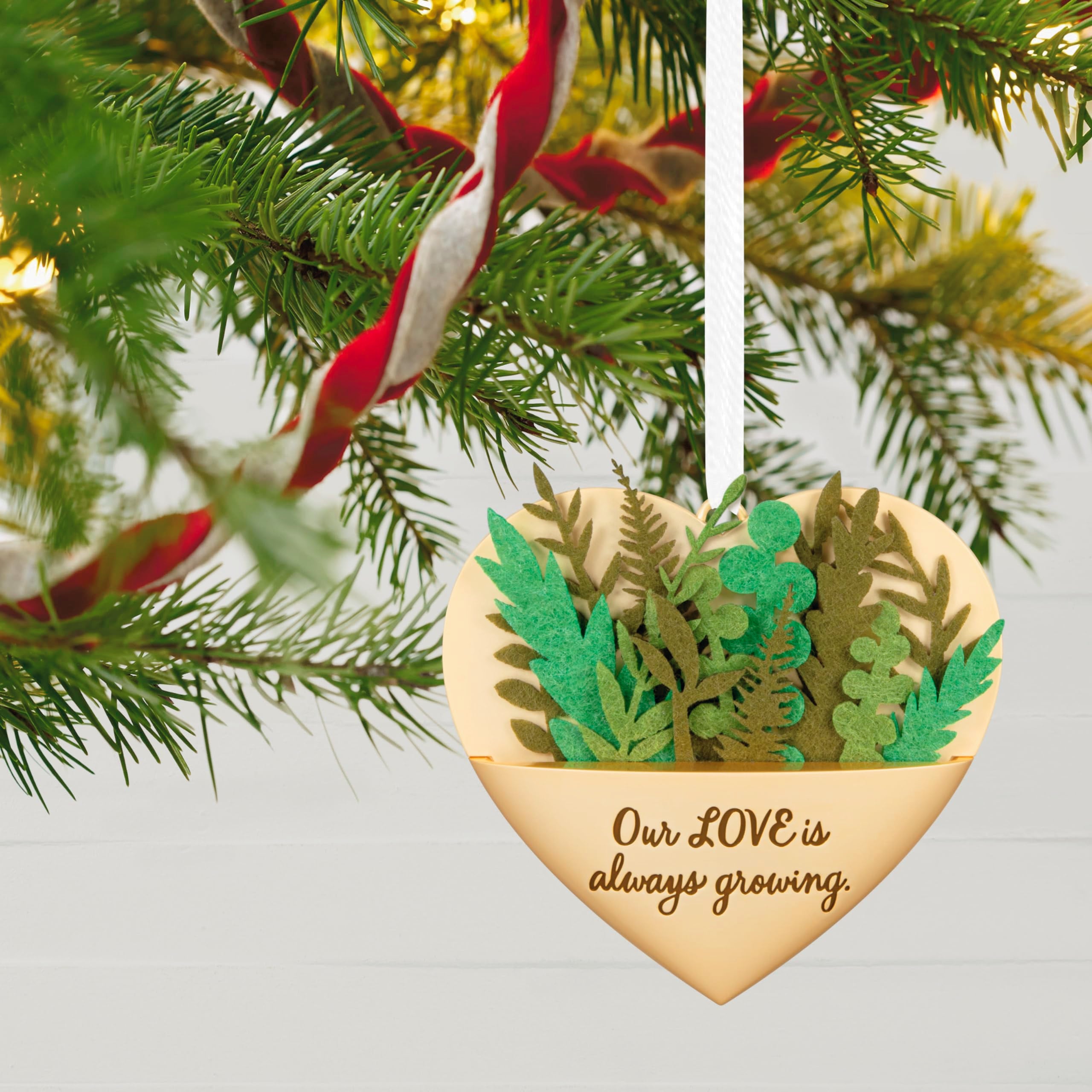 Hallmark Keepsake Christmas Ornament 2024, Growing In Love, Metal & Fabric, Gift for Couple