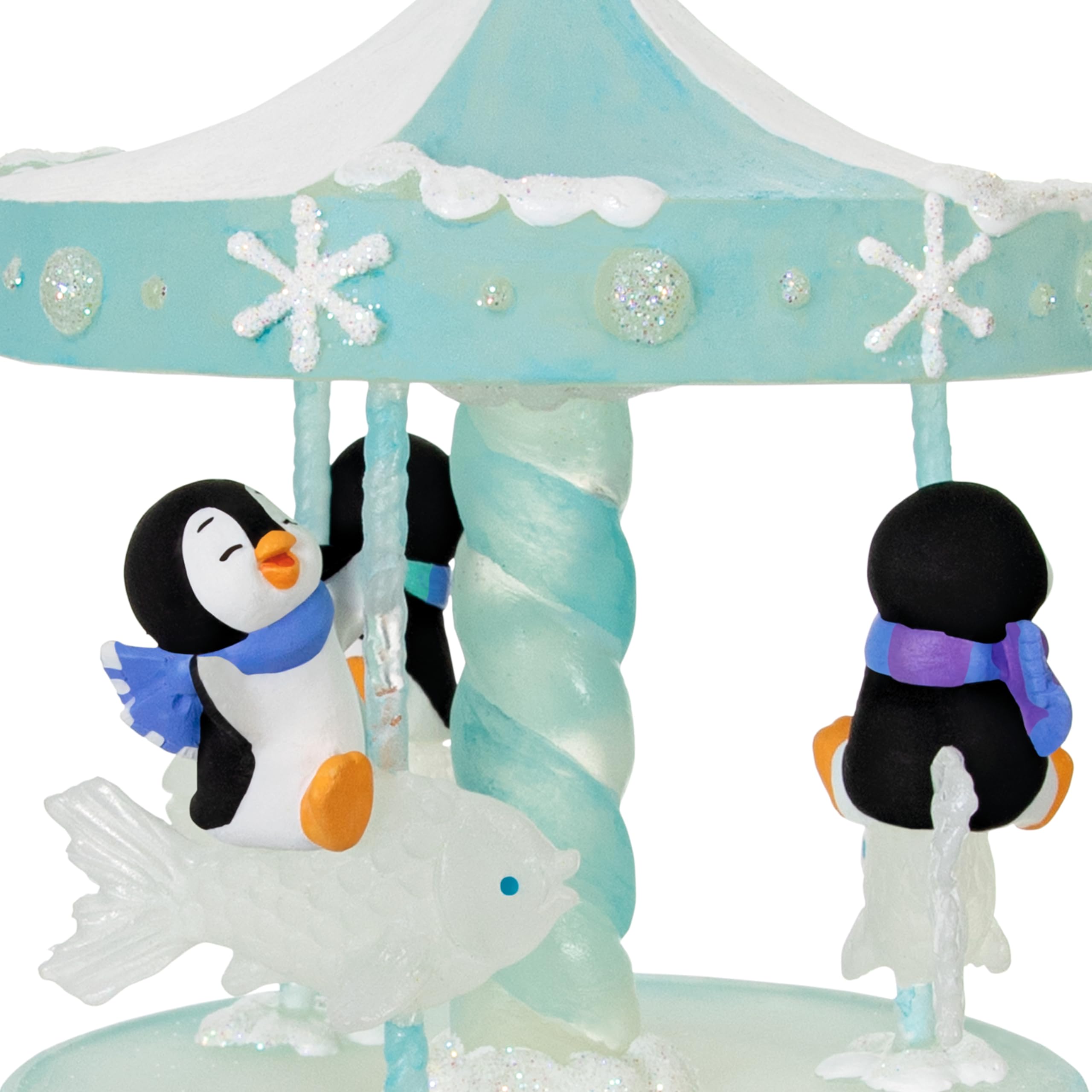 Hallmark Keepsake Christmas Ornament 2024, Playful Penguins on Carousel Musical With Light and Motion, Family Gifts