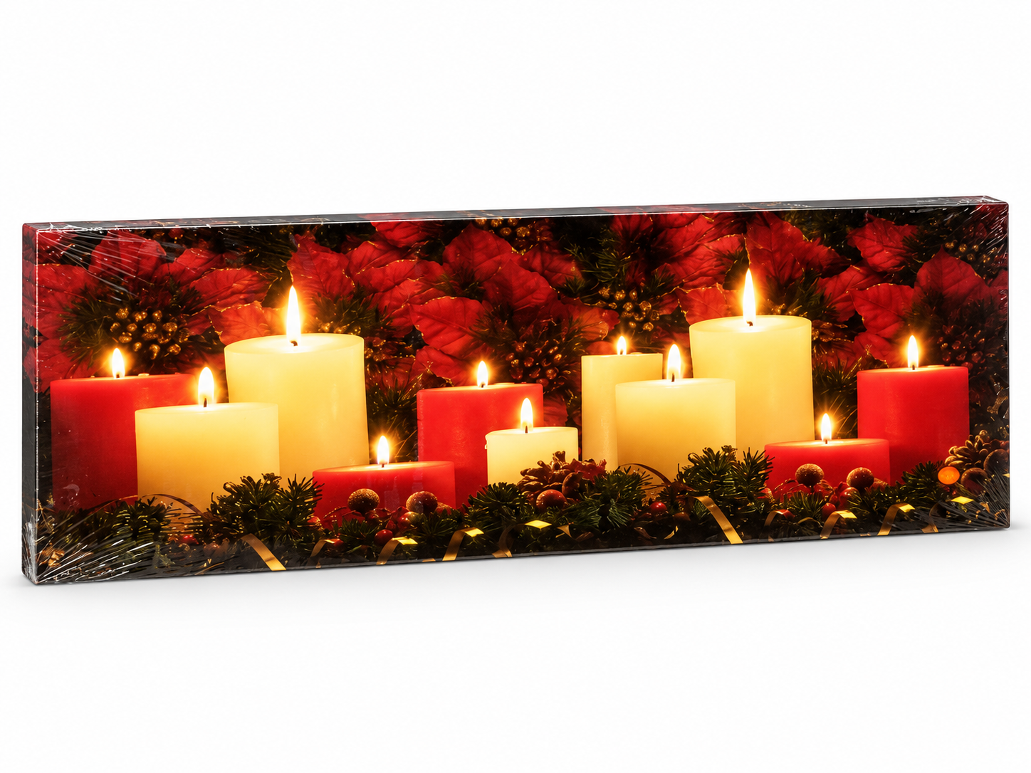Glow Decor Holiday Candlelight Panoramic Lighted Canvas Art