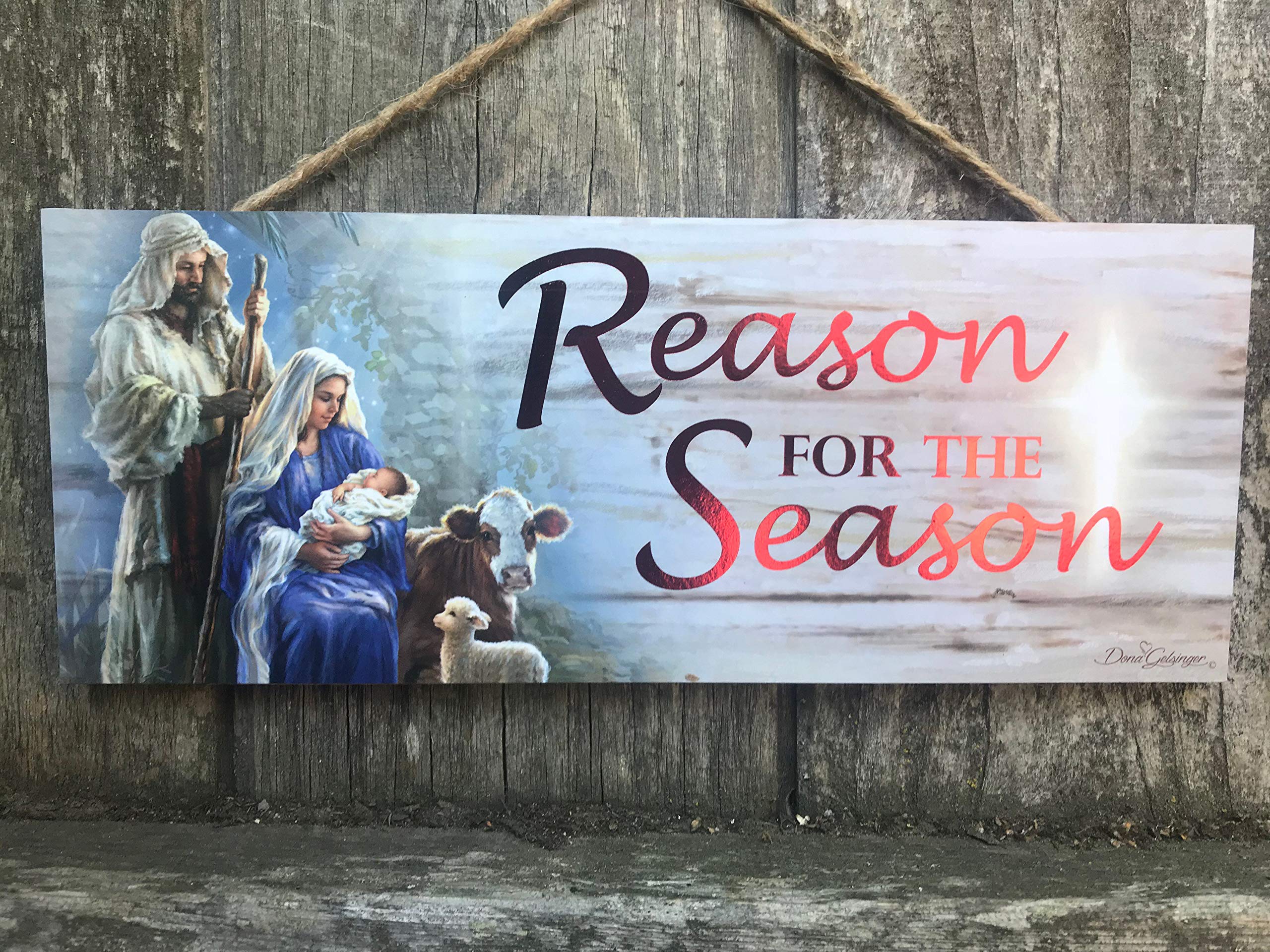 Reason for the Season Wooden Sign with Rope Hanger