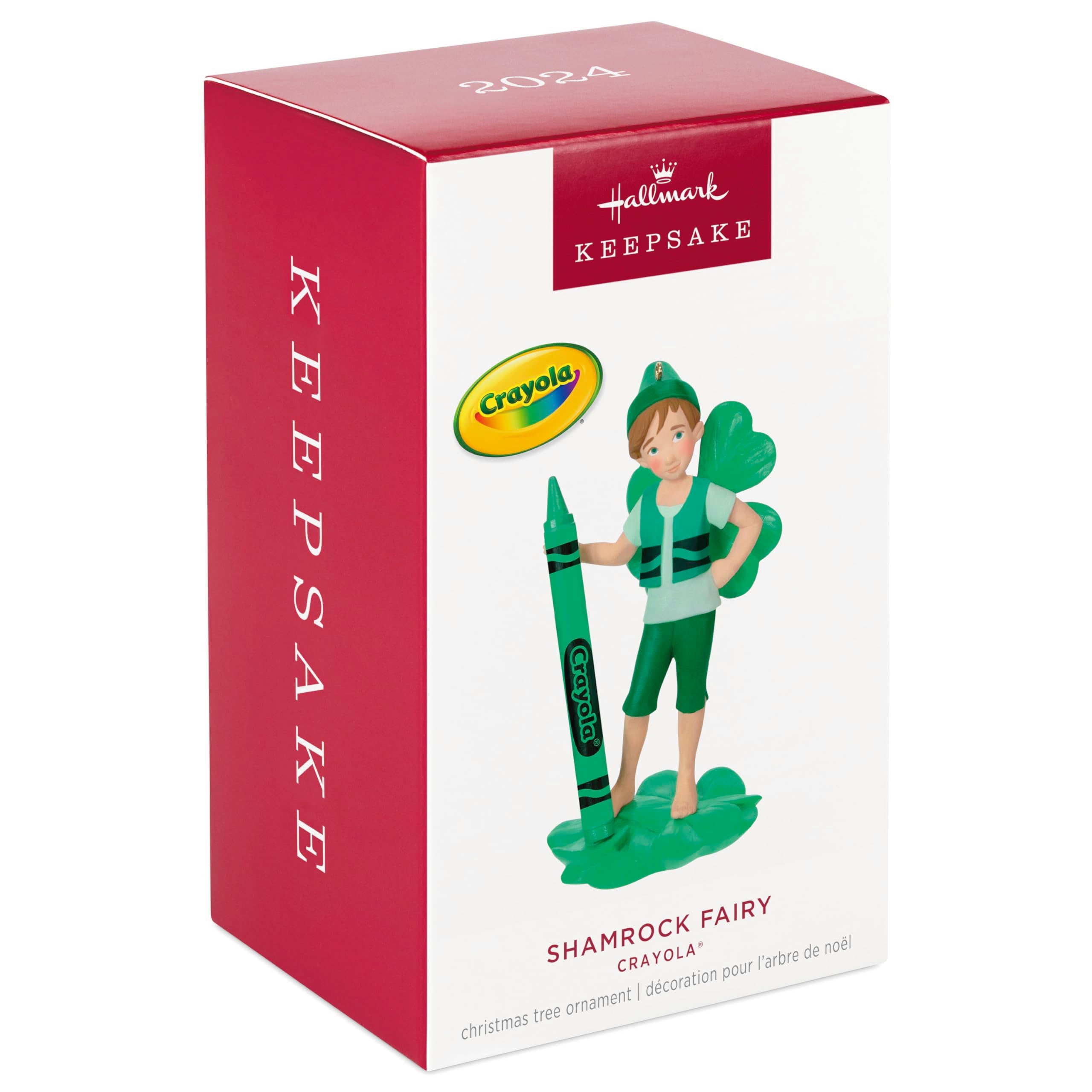 Hallmark Keepsake Christmas Ornament 2024, Crayola Shamrock Fairy, Gifts for Kids