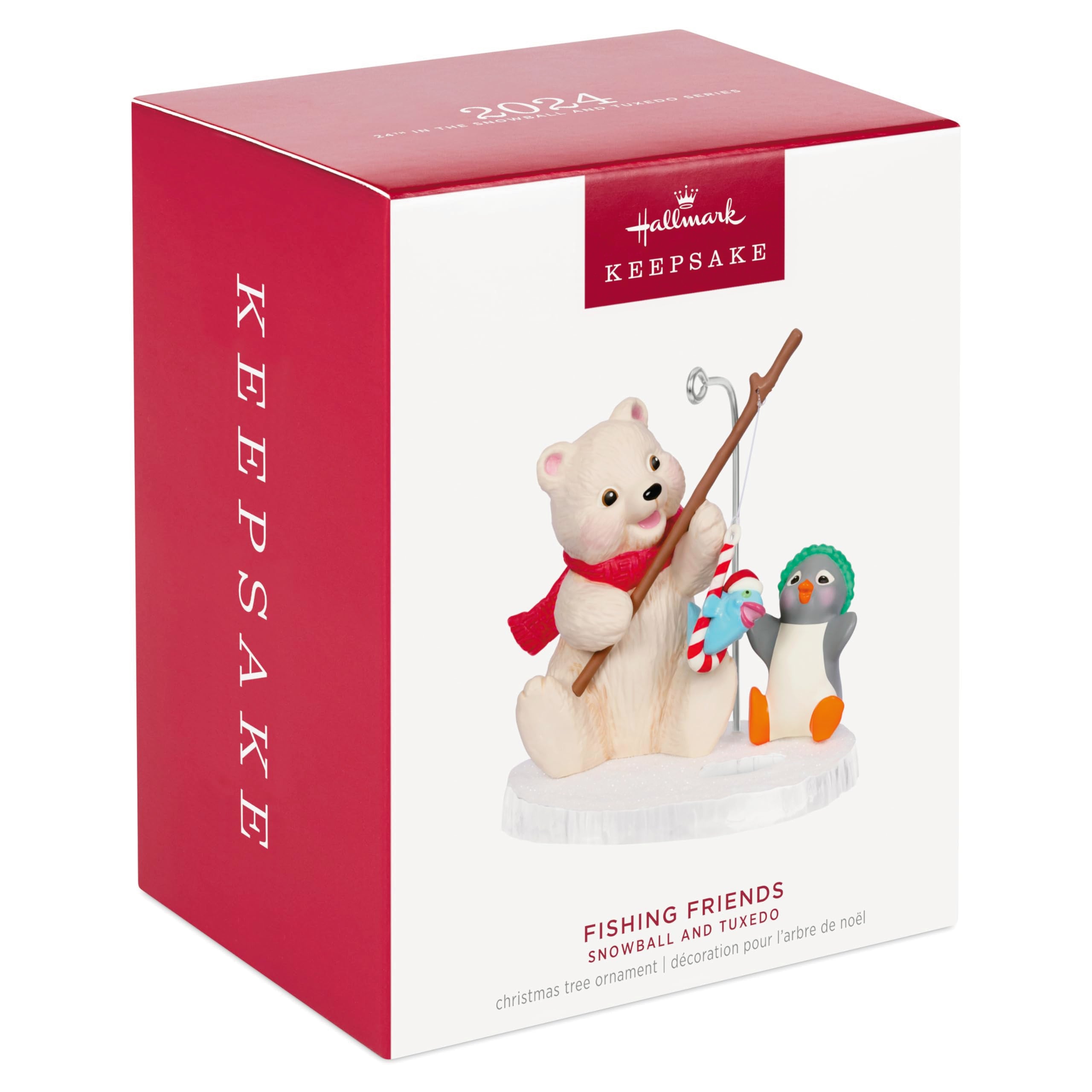 Hallmark Keepsake Christmas Ornament 2024, Snowball and Tuxedo Fishing Friends, Gifts for Christmas Lovers