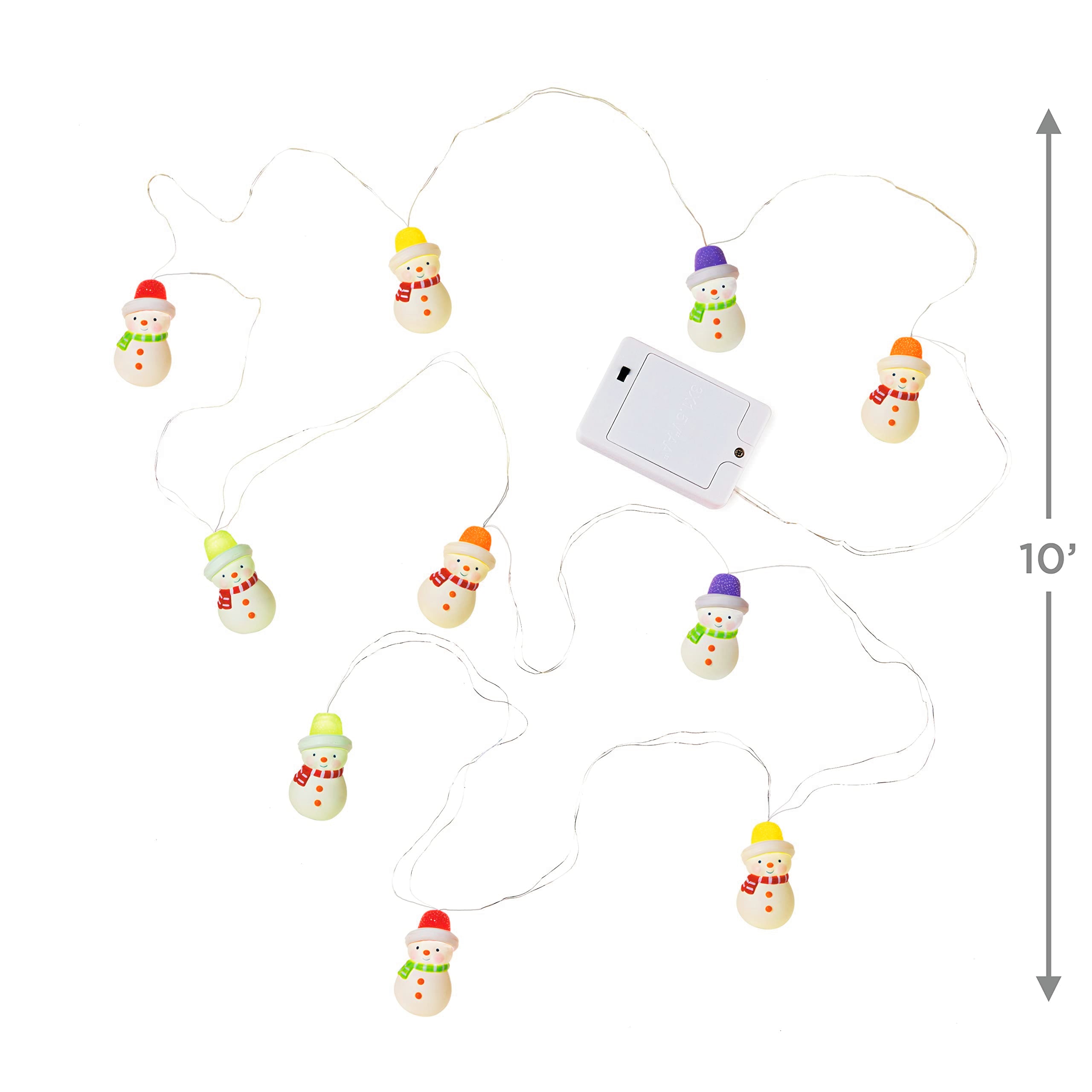 Hallmark Keepsake Christmas String Lights, Gumdrop Snowman 10-Light, 10', Snowman Gifts