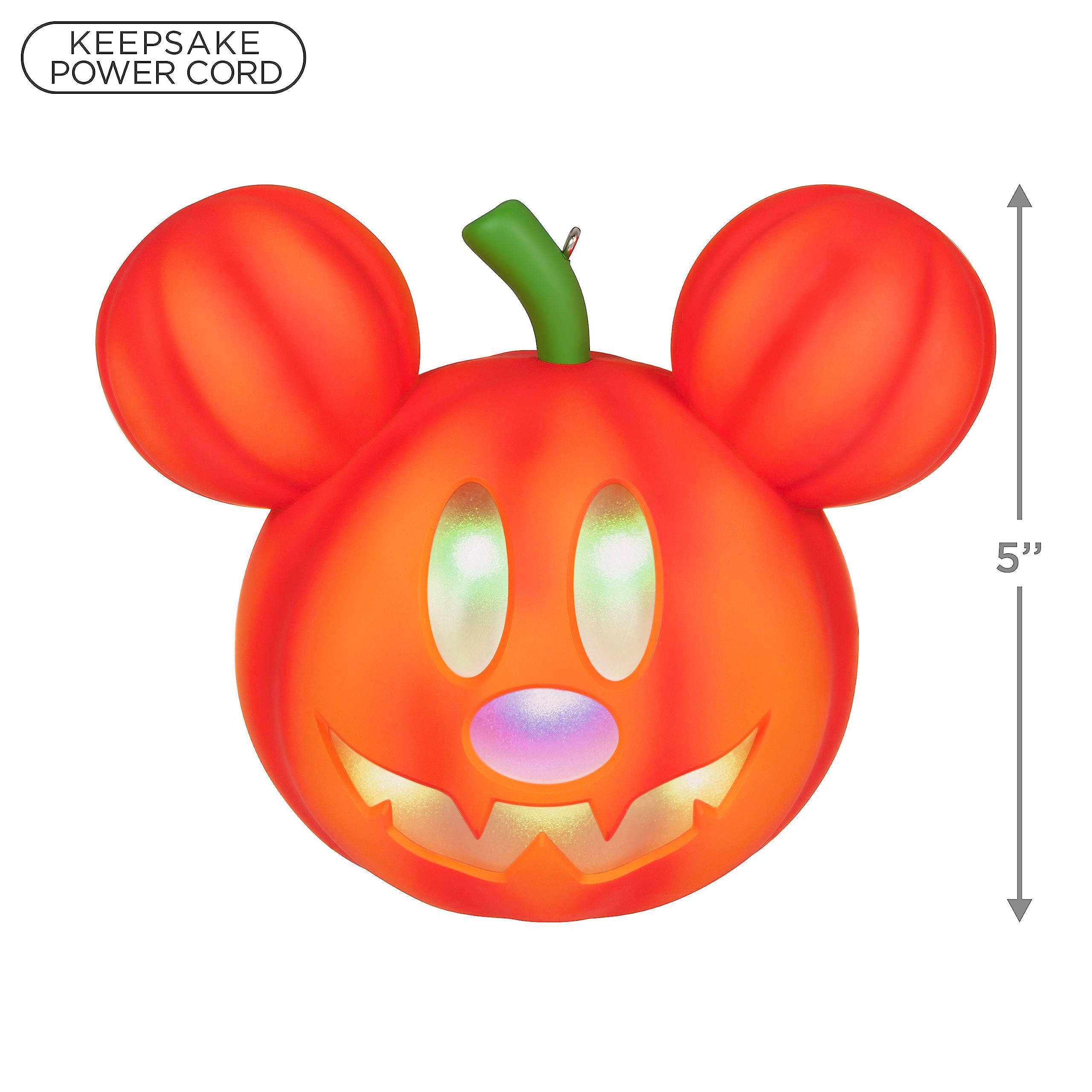 Hallmark Keepsake Halloween Ornament 2023, Disney Mickey Mouse Mysterious Mickey Jack-o'-Lantern With Light, Gifts for Disney Fans