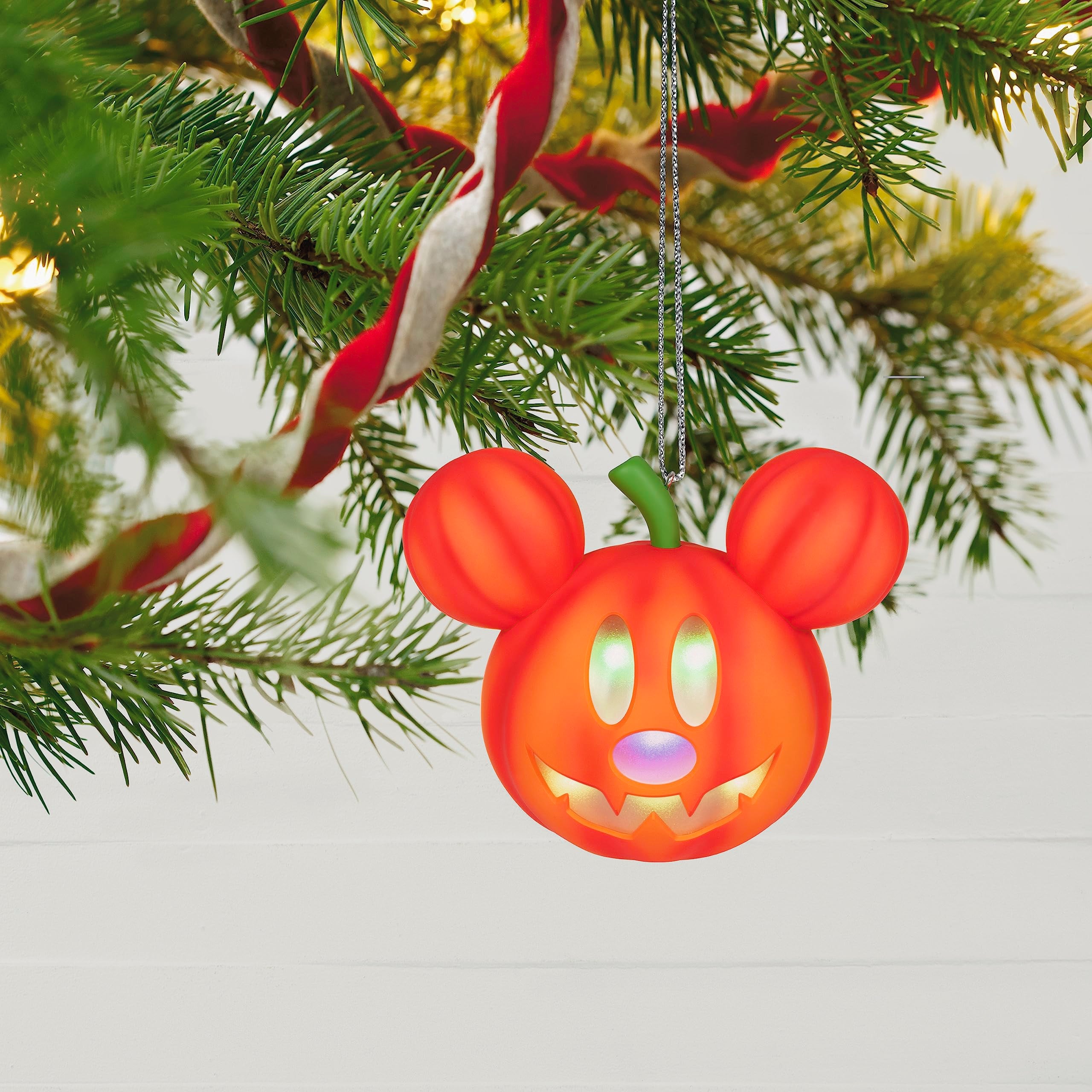 Hallmark Keepsake Halloween Ornament 2023, Disney Mickey Mouse Mysterious Mickey Jack-o'-Lantern With Light, Gifts for Disney Fans