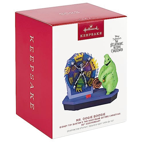 Hallmark Keepsake Christmas Ornament 2023, Disney Tim Burton's The Nightmare Before Christmas 30th Anniversary Mr. Oogie Boogie Musical with Light and Motion, Gifts for Disney Fans