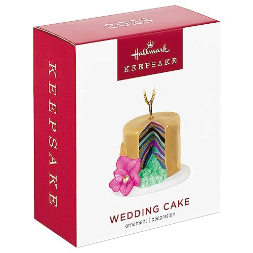 Hallmark Keepsake 0.85" Miniature Christmas Ornament 2023, Mini Wedding Cake, Gift for Couple