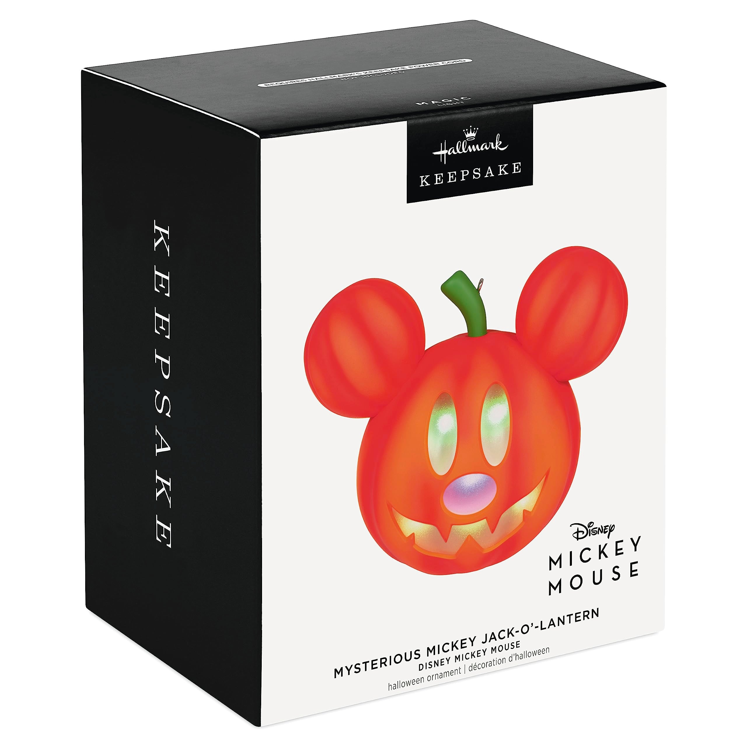 Hallmark Keepsake Halloween Ornament 2023, Disney Mickey Mouse Mysterious Mickey Jack-o'-Lantern With Light, Gifts for Disney Fans