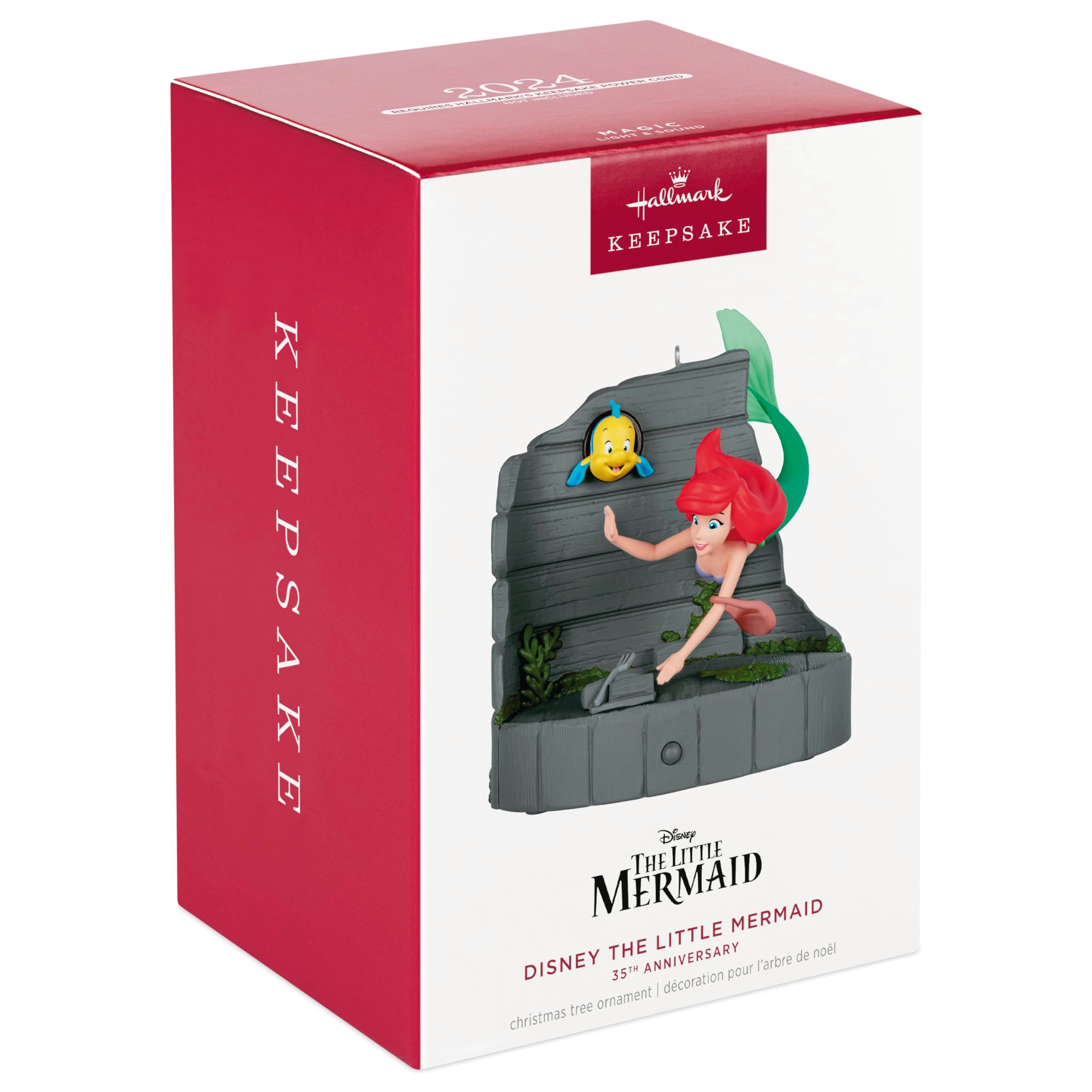 Hallmark Keepsake Christmas Ornament 2024, Disney The Little Mermaid 35th Anniversary Musical With Light, Gifts for Disney Fans