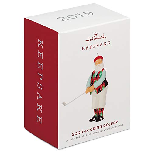 Hallmark Keepsake Christmas 2019 Year Dated Good-Looking Golfer Santa Ornament, Golf