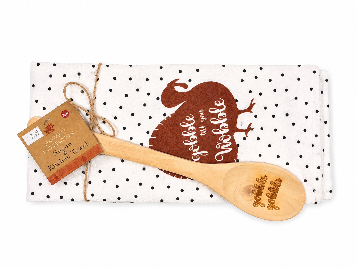 "Gobble Til You Wobble" Fall Spoon and Tea Towel Set