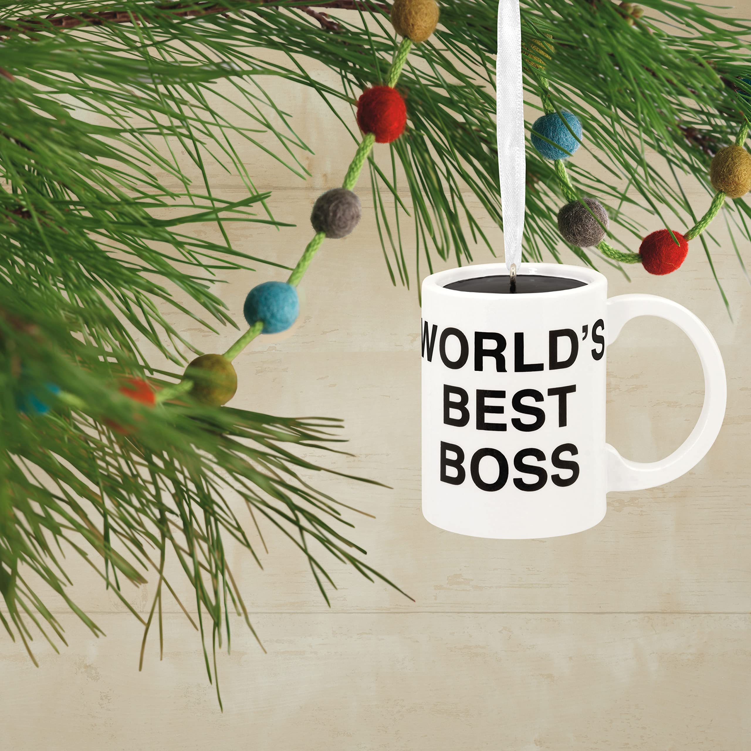 Hallmark The Office World's Best Boss Coffee Mug Christmas Ornament (0002HCM9116)
