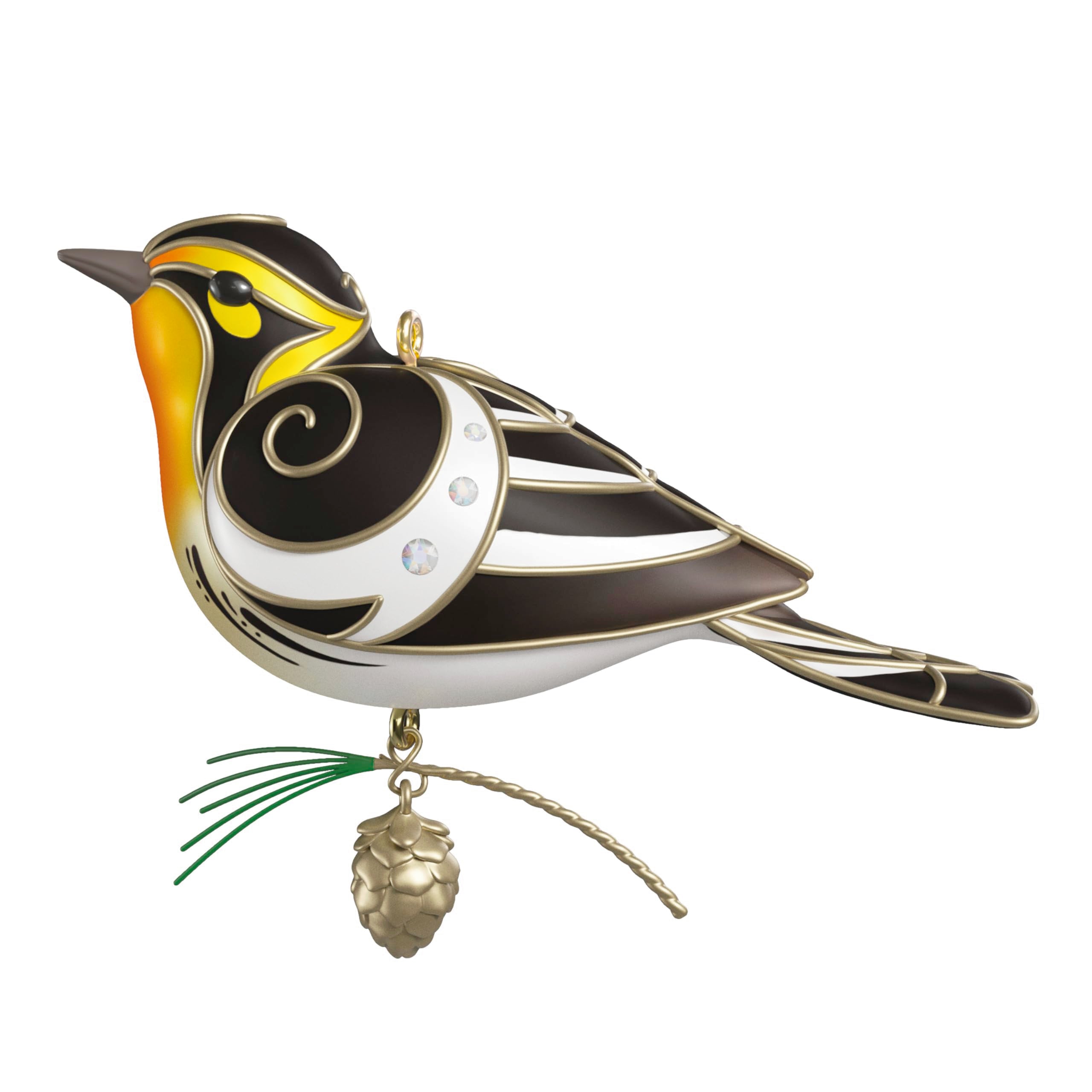 Hallmark Keepsake Christmas Ornament 2025, The Beauty of Birds Blackburnian Warbler, Gifts for Nature Lovers