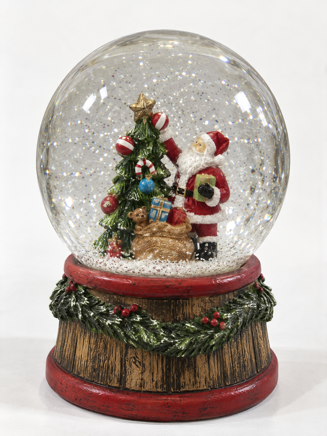 "Santa and Christmas Tree" Christmas Snow Globe