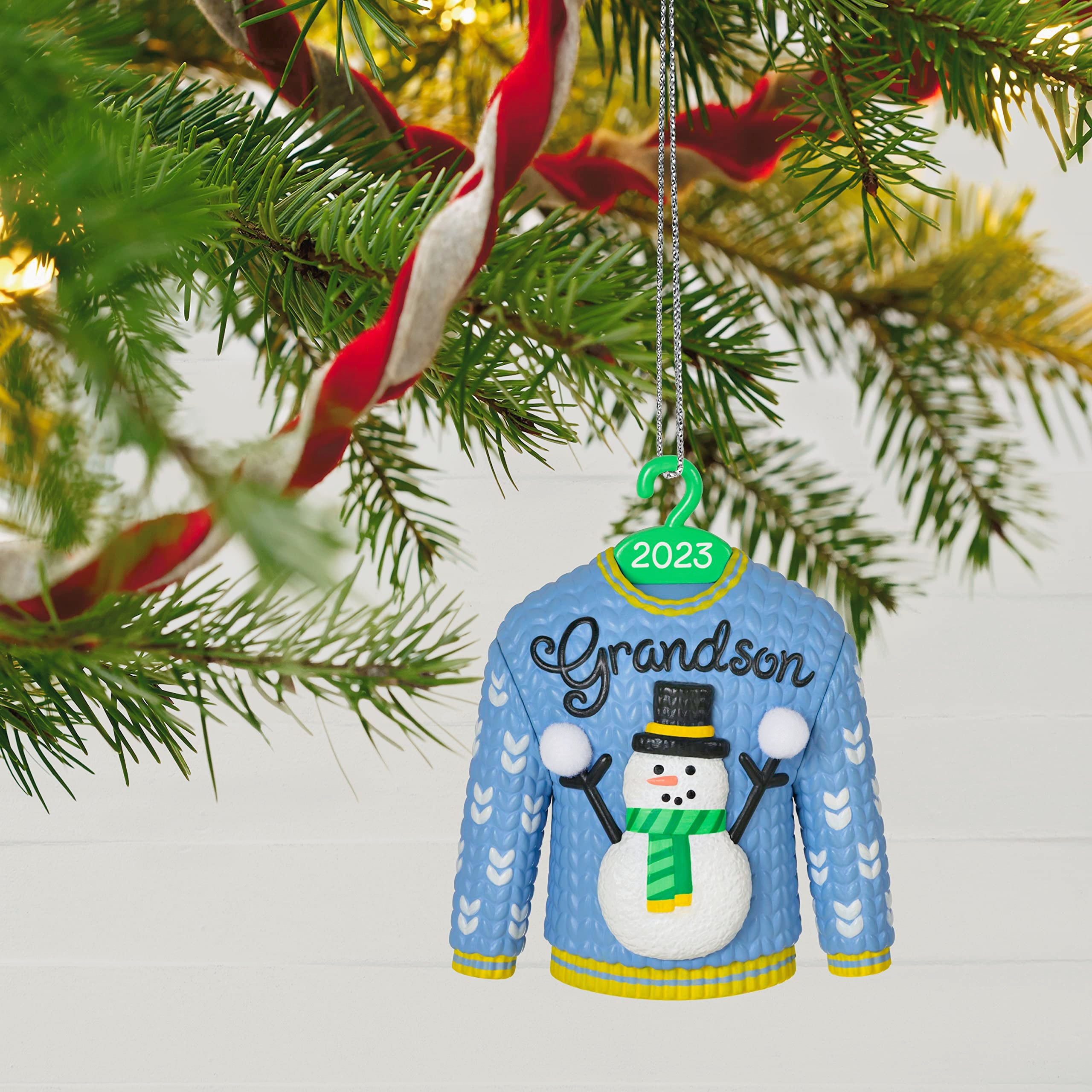 Hallmark Keepsake Christmas Ornament 2023, Grandson Christmas Sweater, Family Gifts