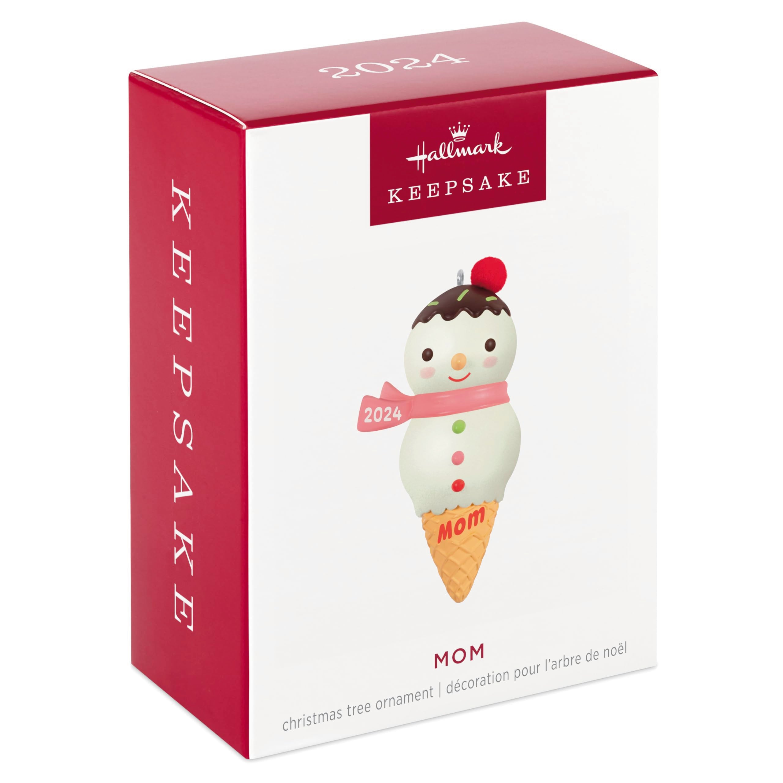 Hallmark Keepsake Christmas Ornament 2024, Mom Snowman Ice Cream Cone 2024, Gifts for Moms