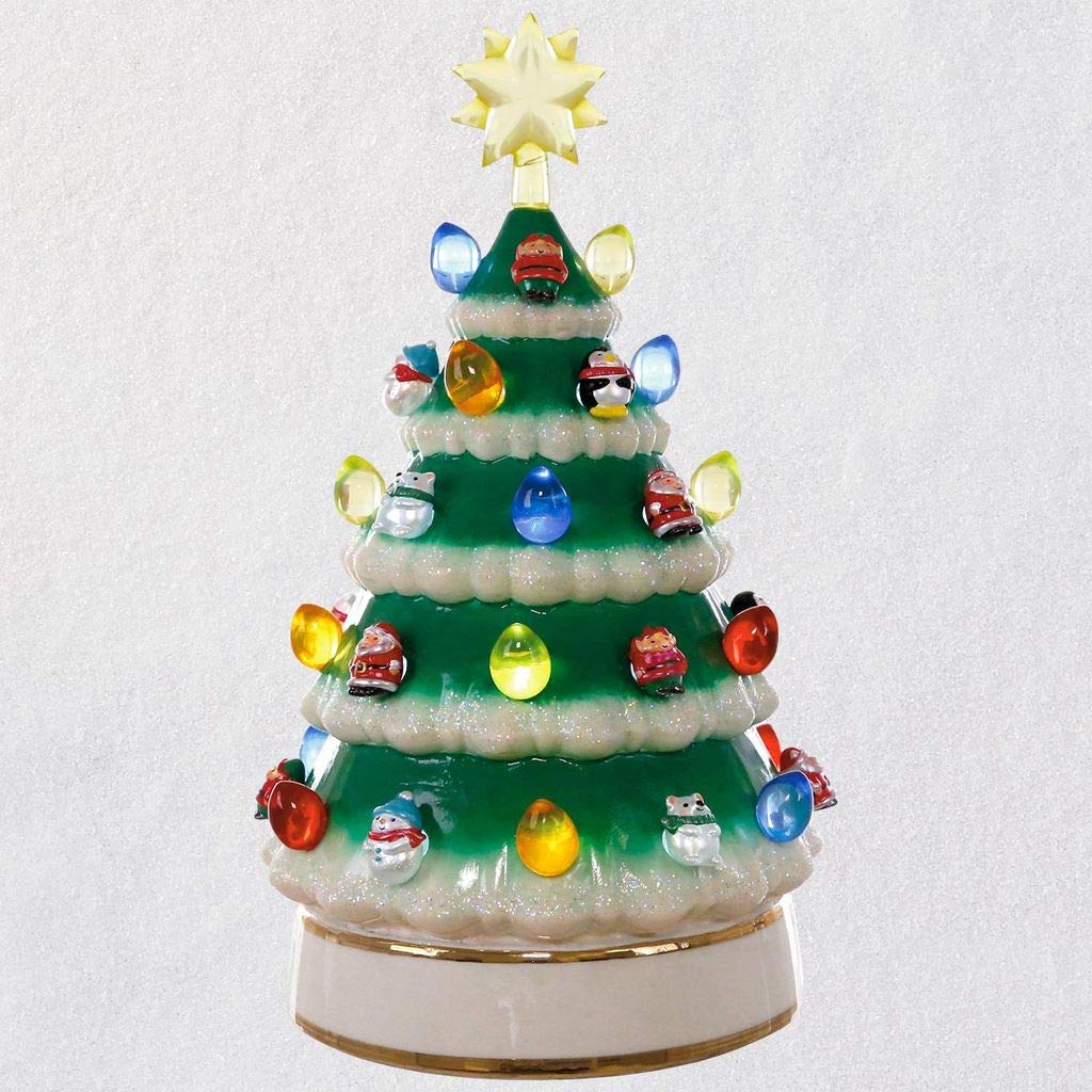 Hallmark Mini Porcelain Tabletop Tree with Light, 10"