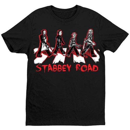 Stabbey Road T-Shirt, Get Down Art, Black Premium Horror Tee - 2XL