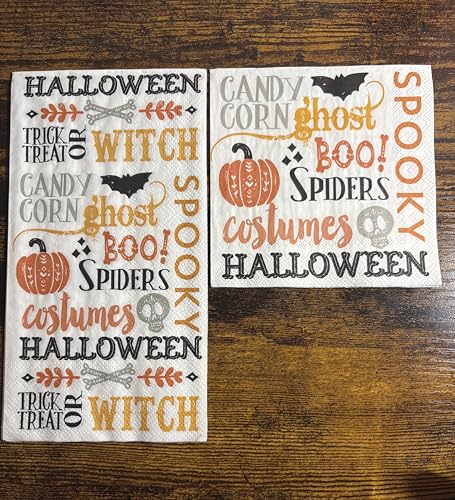 Halloween Words IHR Boston International Cocktail Napkin