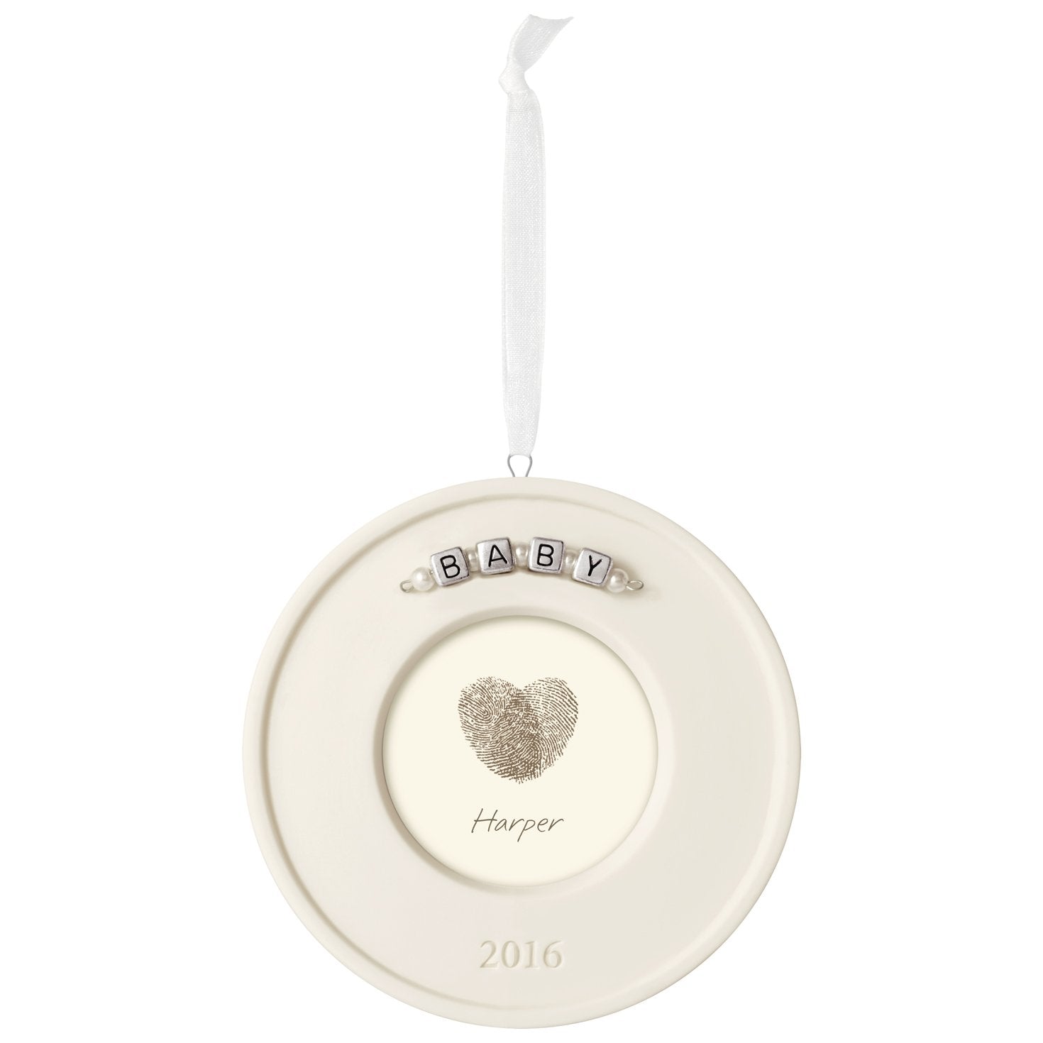 Hallmark Fingerprint Ornament Kit Christmas Ornament Baby's Fingerprint Dated 2016 Keepsake Ornament
