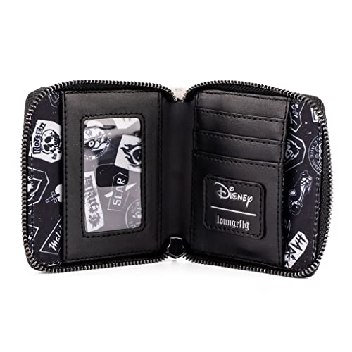 Loungefly Disney Villains Club Polaroid Zip Faux Leather Wallet,Lightweight, Villains Club One Size