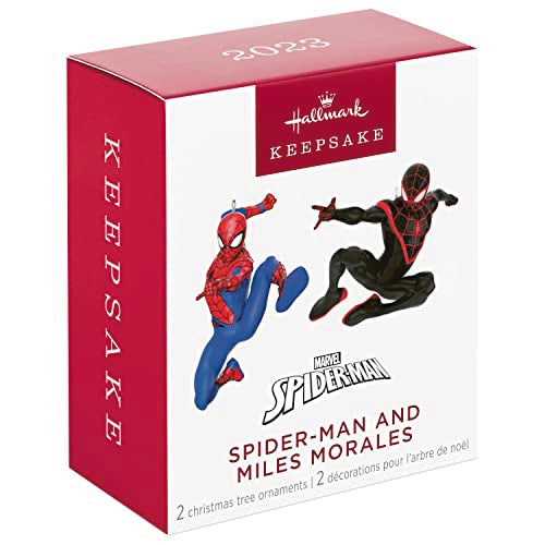 Hallmark Keepsake Miniature Christmas Ornaments 2023, Marvel Spider-Man and Miles Morales, Mini Set of 2