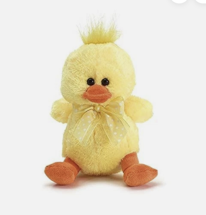 Burton & Burton Yellow Duck with Bow, Cute Small Easter Plush