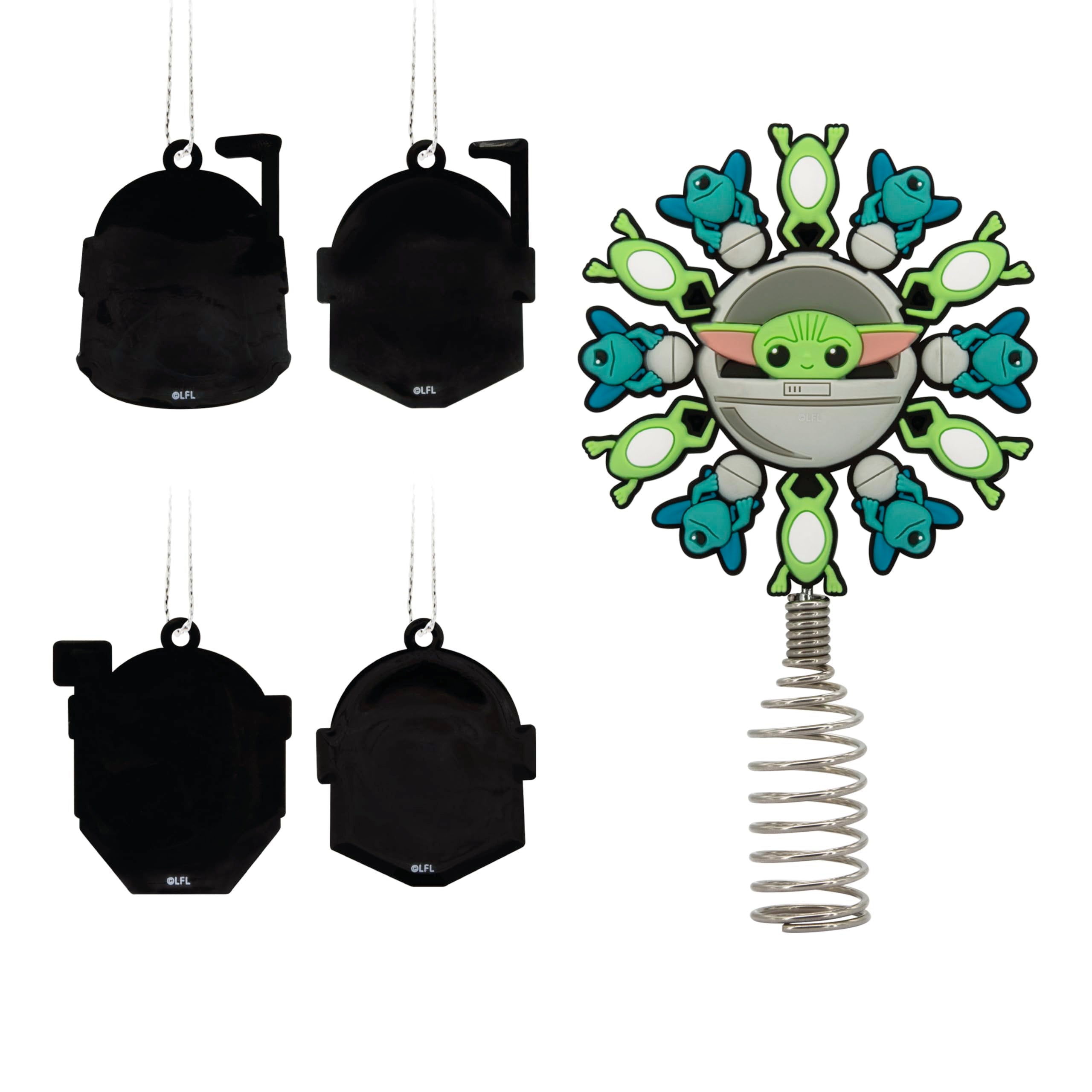 Hallmark Star Wars: The Mandalorian Mini Christmas Tree Topper and Ornaments, Set of 5, May The 4th