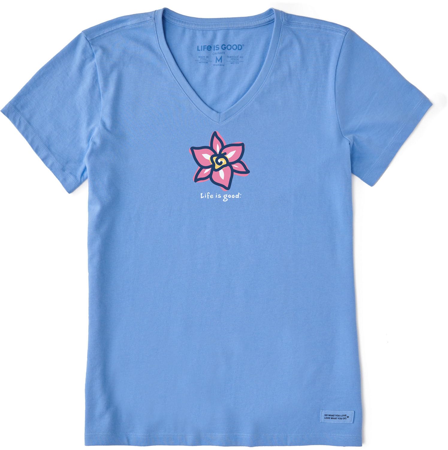 Small Life is Good Women's Blooming Orchid V Neck Short Sleeve T-Shirt