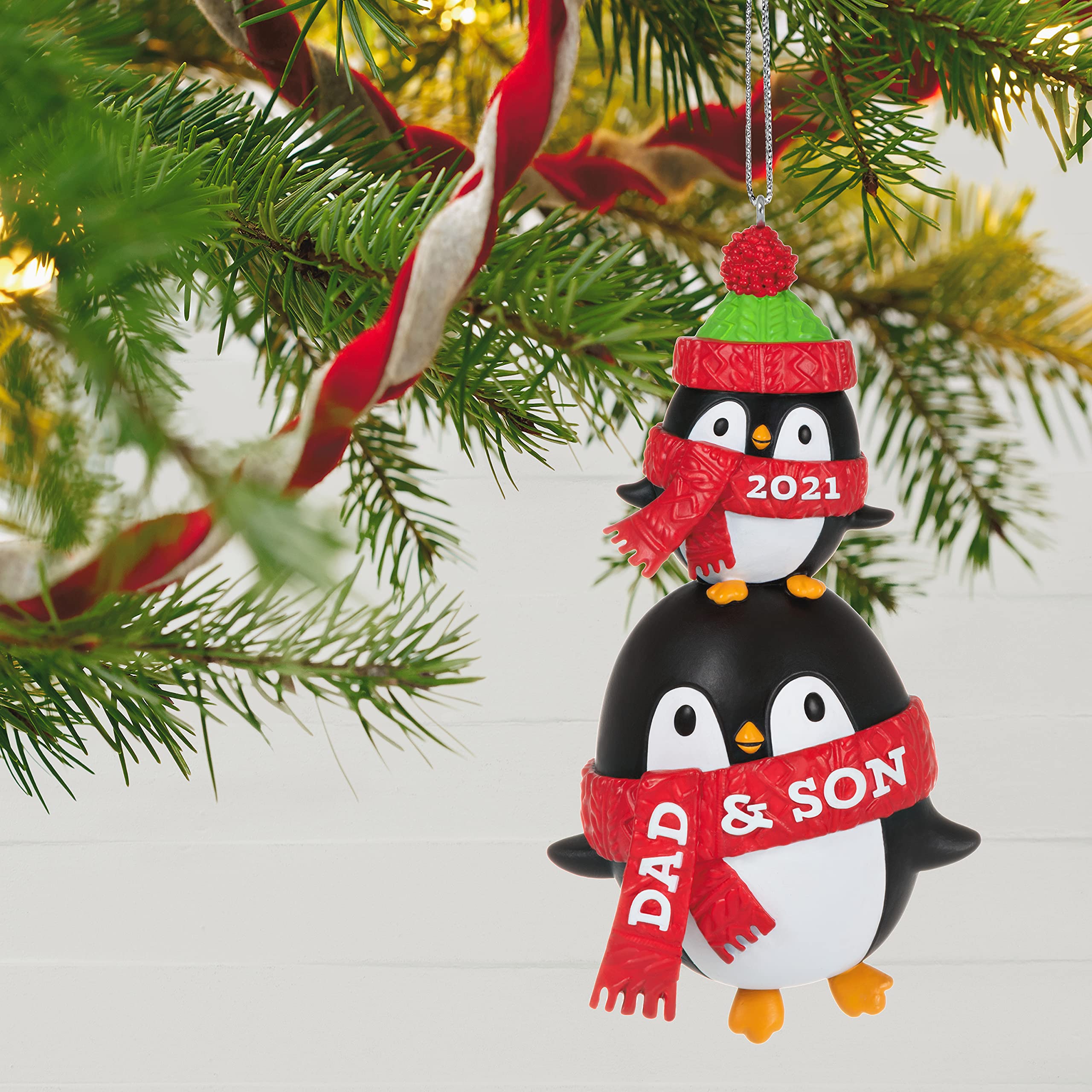 Hallmark Keepsake Christmas Ornament, Year Dated 2021, Dad & Son Penguins