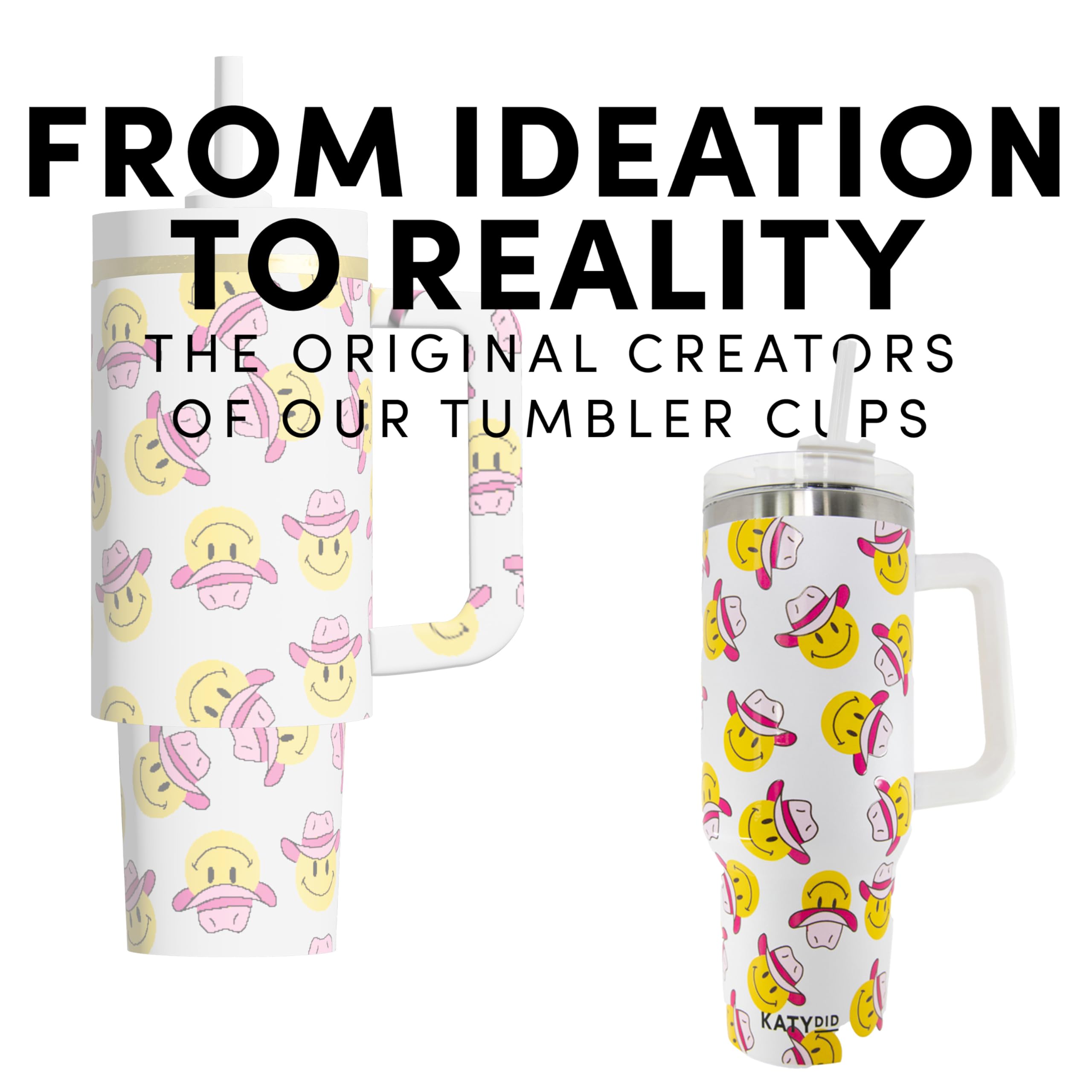 KATYDID 40oz Stainless Steel Tumbler with Handle and Straw - Dishwasher Safe Insulated Tumbler for All-Day Hot or Cold Coffee, Water, Tea, Smoothies and More (Light Blue)