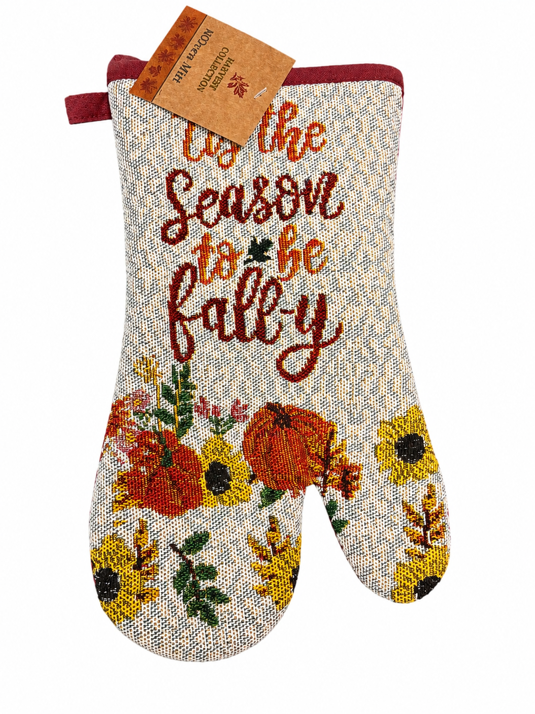 Nidico Seasonal Holiday Kitchen Oven Mit (4 Pumpkin Towels w Pot Holder & Oven Mitt)