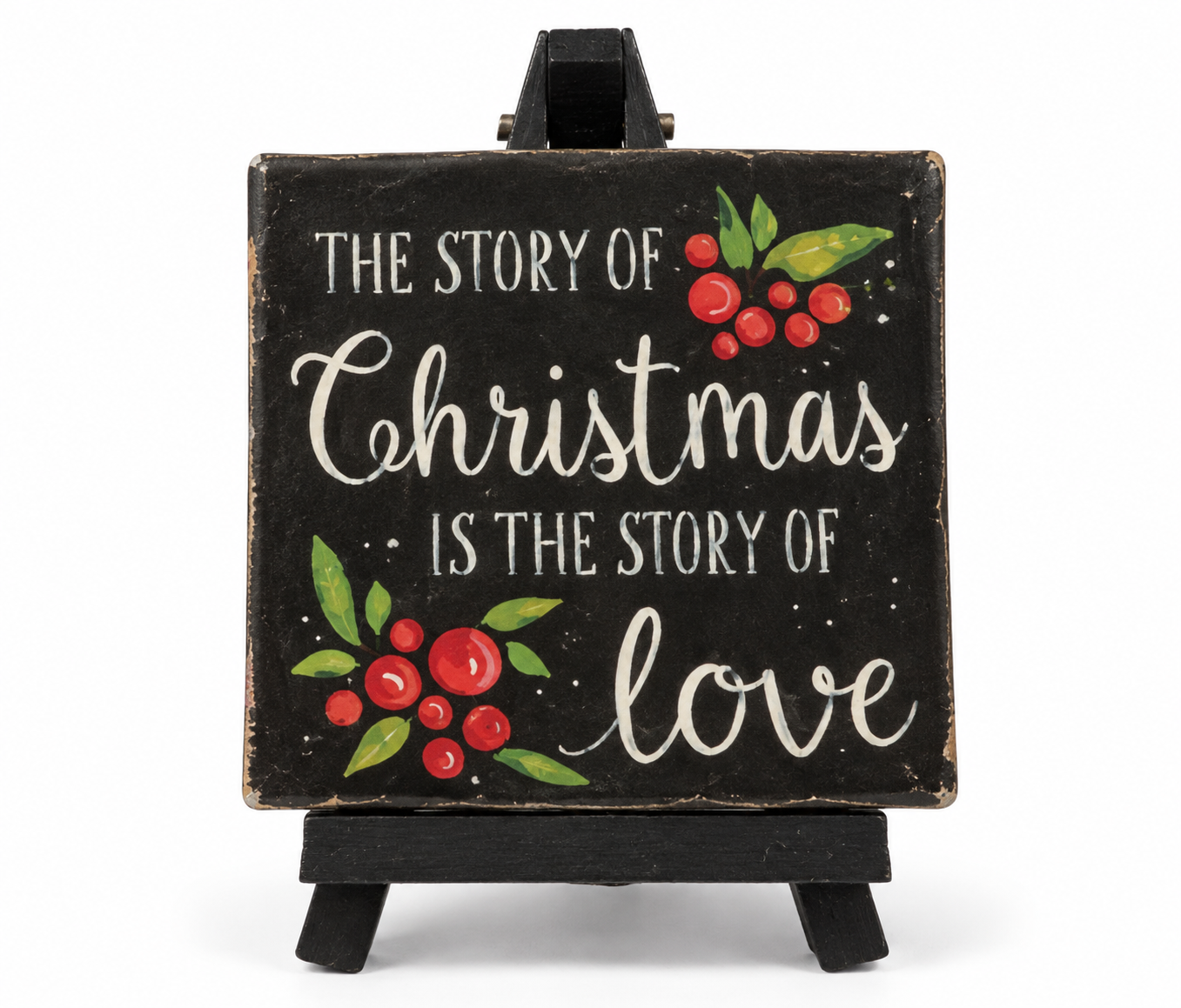 Ganz Beauty of Christmas "The Story of Christmas" Mini Canvas Plaque w/ Easel