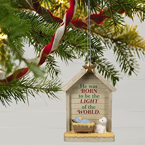 Hallmark Keepsake Plastic Christmas Ornament 2022, Light of The World Nativity