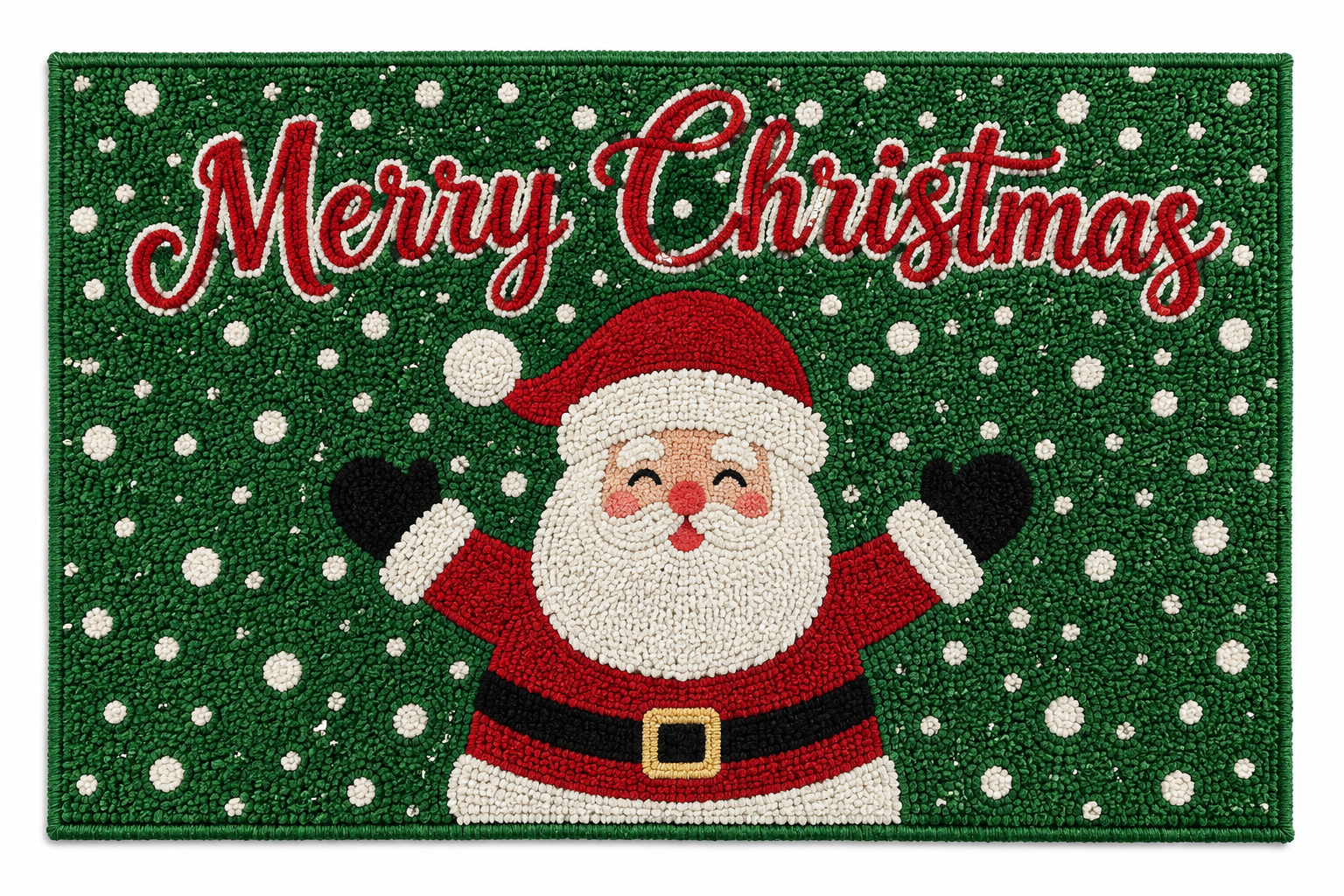 "Merry Christmas" Green Waving Santa Nidico Tapestry Placemat