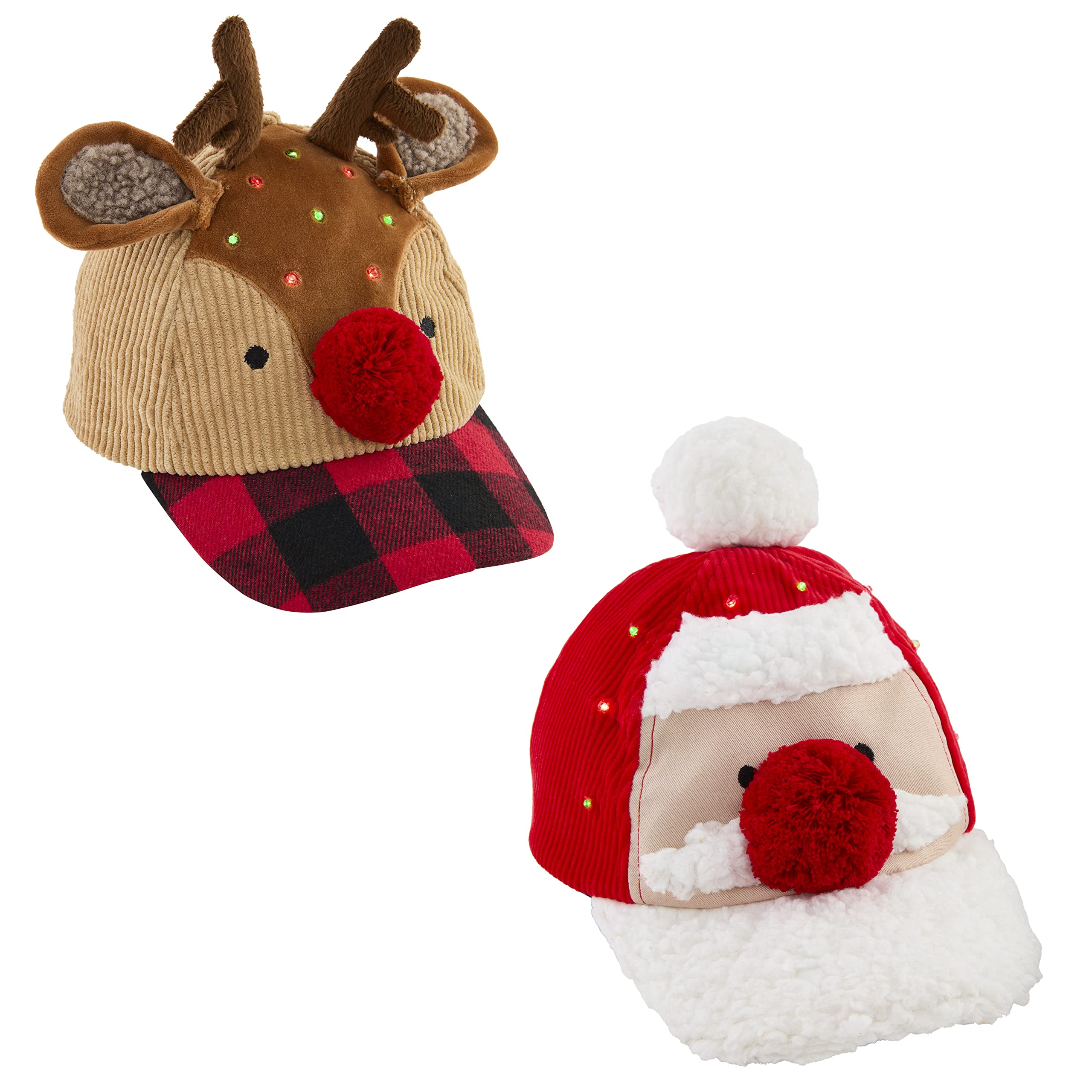 Mud Pie Kids Christmas Light Up Hat, Santa, toddler: 3T-5T