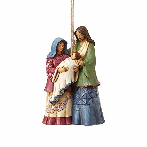 Enesco Jim Shore Heartwood Creek Holy Family Stone Resin, 4.5” Hanging Ornament