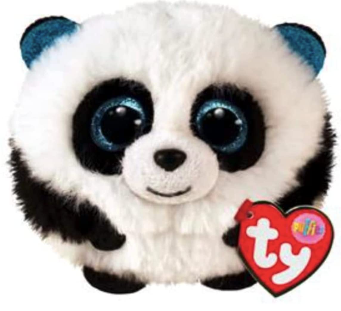 TY Toys Teeny Puffies Panda Bamboo - 10 CM,Black/White,2009130