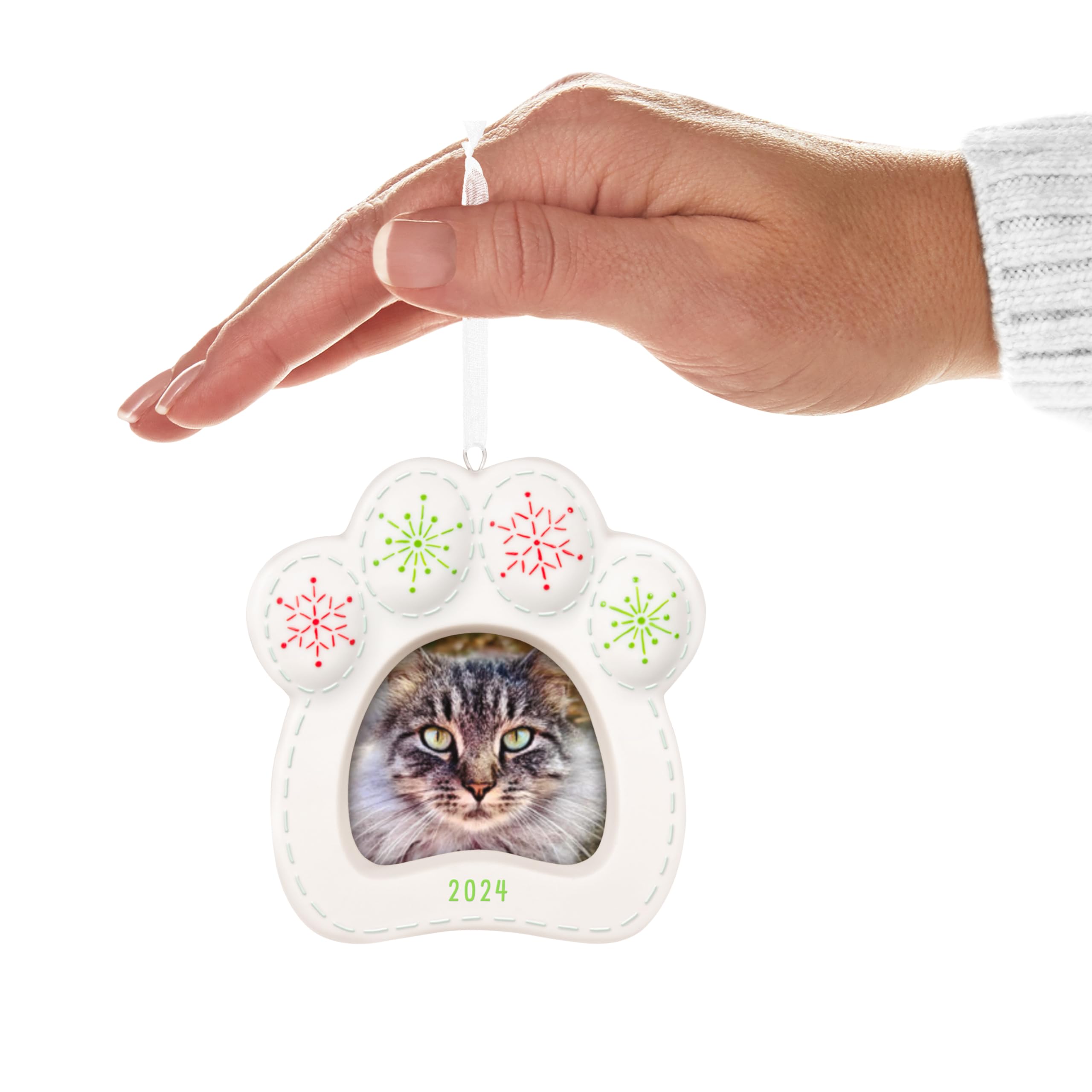 Hallmark Keepsake Christmas Ornament 2024, Pretty Kitty 2024 Photo Frame, Porcelain, Pet Gifts