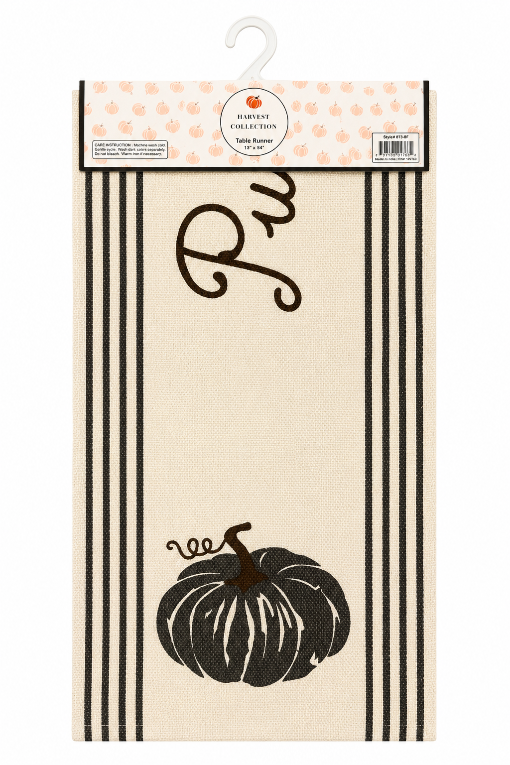 Nidico Harvest Collection "Pumpkin Spice" Farmhouse Table Runner (13" x 54")