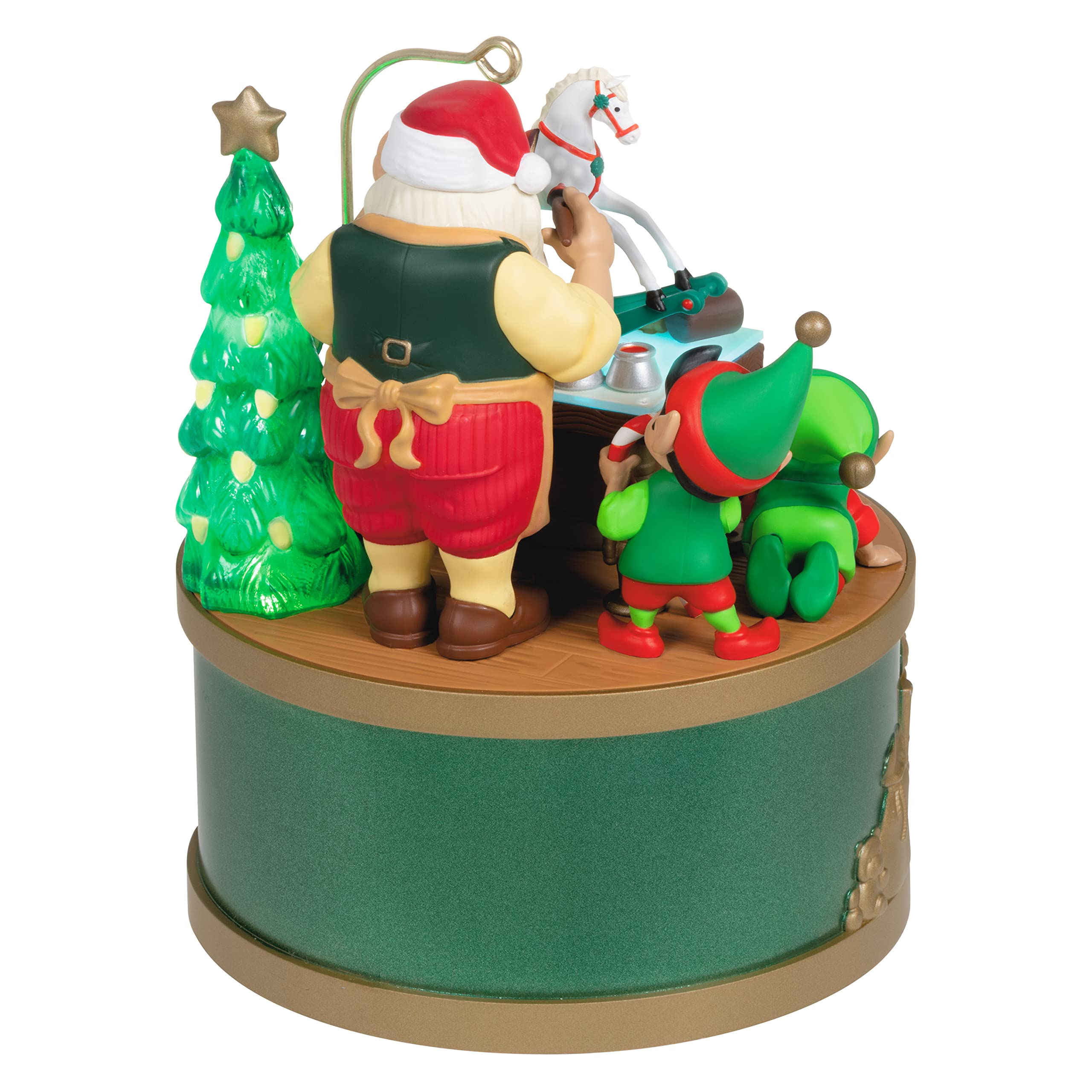 Hallmark Keepsake Christmas Ornament 2022, Santa's Workshop Wonders, Light and Sound, Plastic
