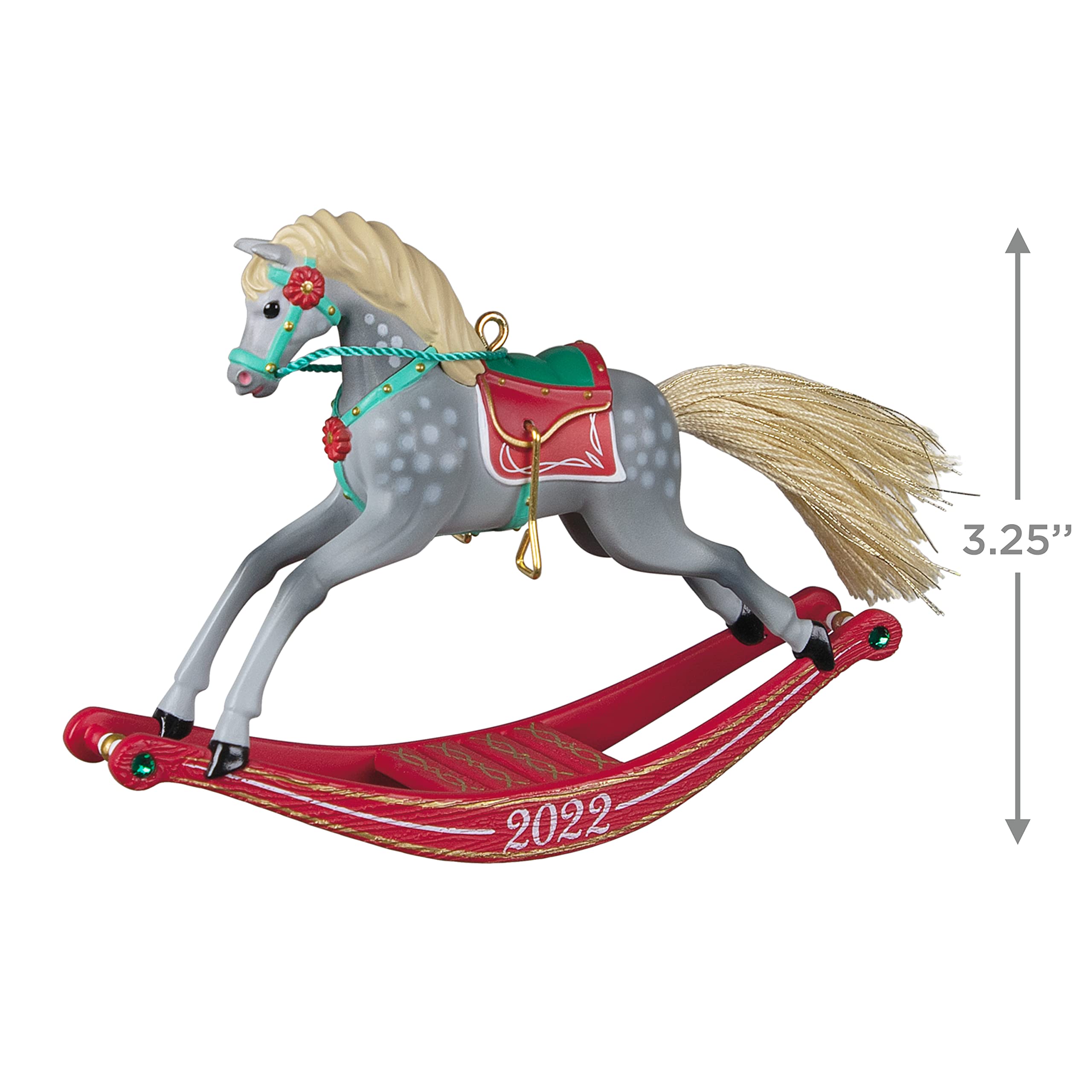 Hallmark Keepsake Plastic Christmas Ornament 2022 Year-Dated, Rocking Horse Memories