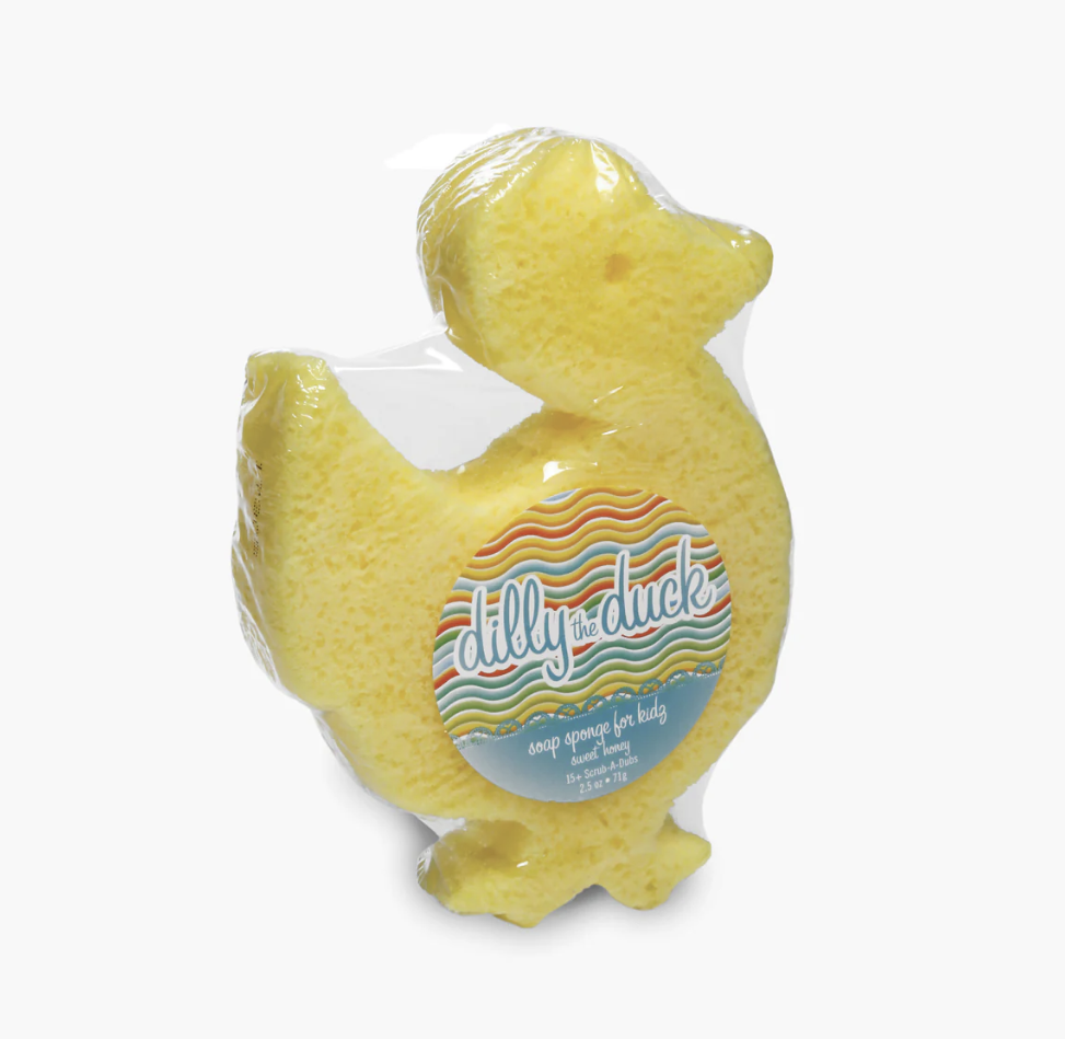 Caren Original Pretty Baby Sponge Kids, Dilly The Duck, 2.5 Ounce